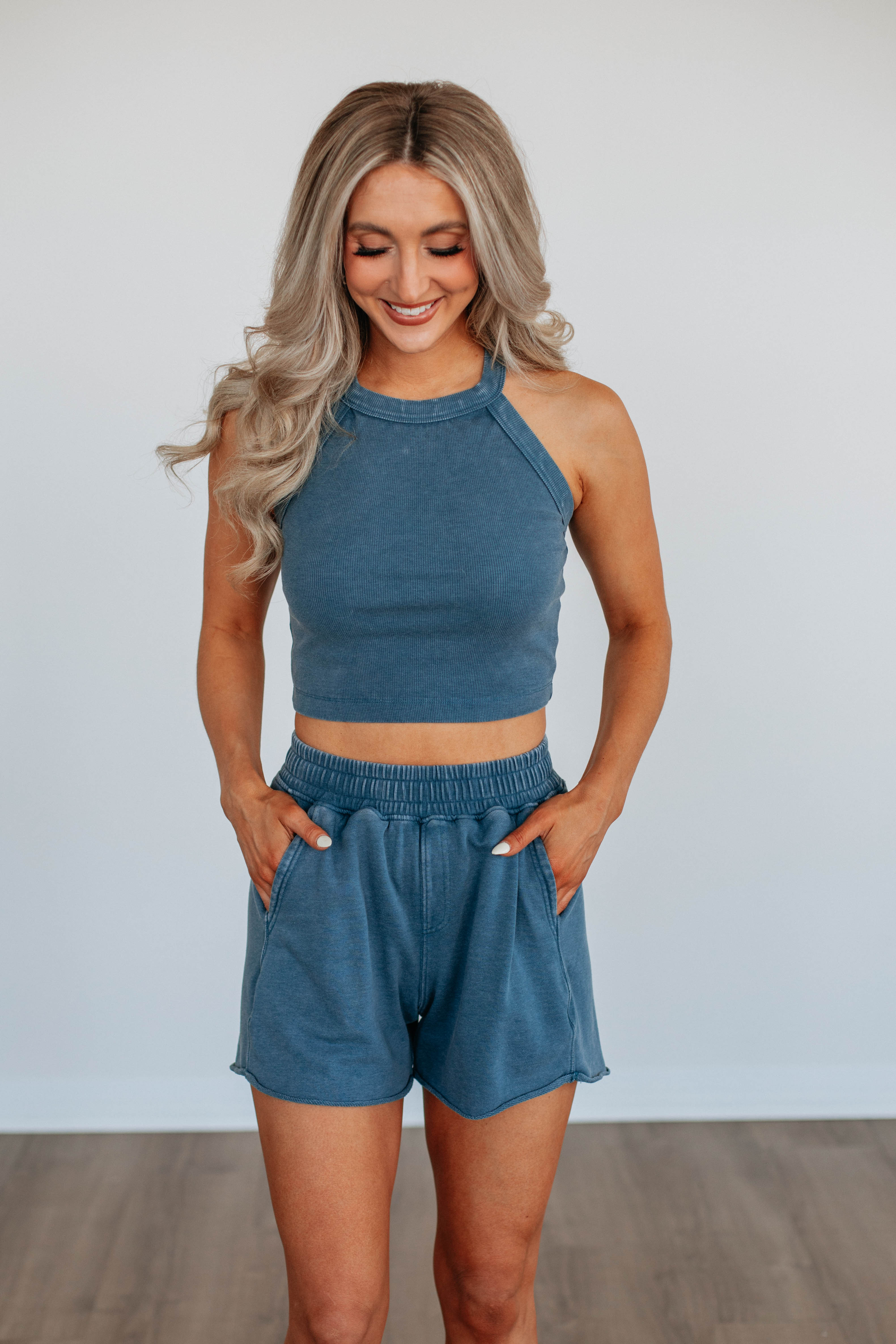 Chann Ribbed Tank Top for Women - Deep Sea Blue Sleeveless Casual Shirt - Perfect for Summer Outfits, Beachwear, and Layering