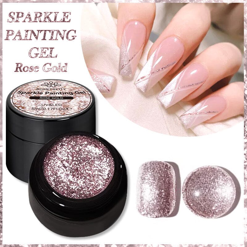 Sparkle Painting Gel 5ml - Glitter Nail Art Polish for DIY Manicure - Perfect for Parties, Weddings & Special Occasions