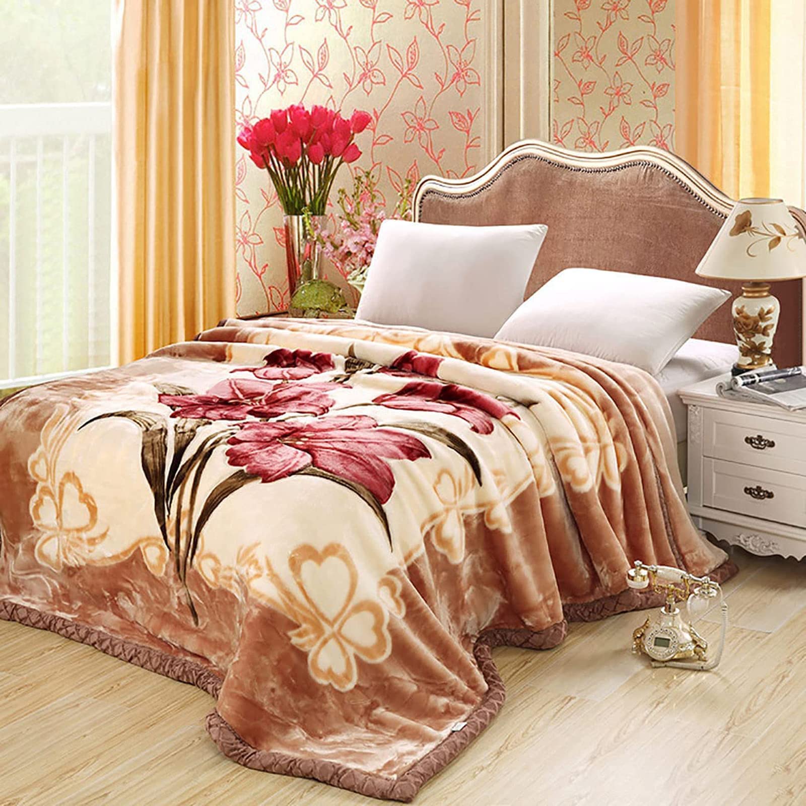 Premium Korean Mink Fleece Blanket - 9 lbs 2-Ply Heavyweight Winter Blanket, 79