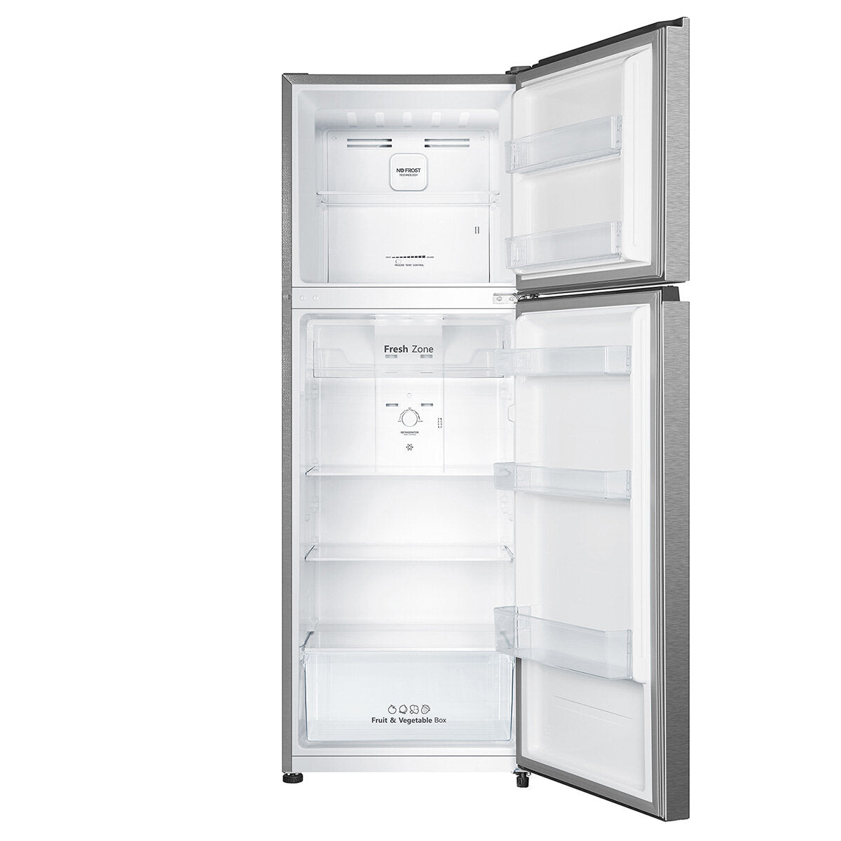 Hisense 326L Top Mount Refrigerator Silver HRTF325S - Energy Efficient Freezer with Adjustable Shelves for Kitchen, Home, Office & Dorm Use