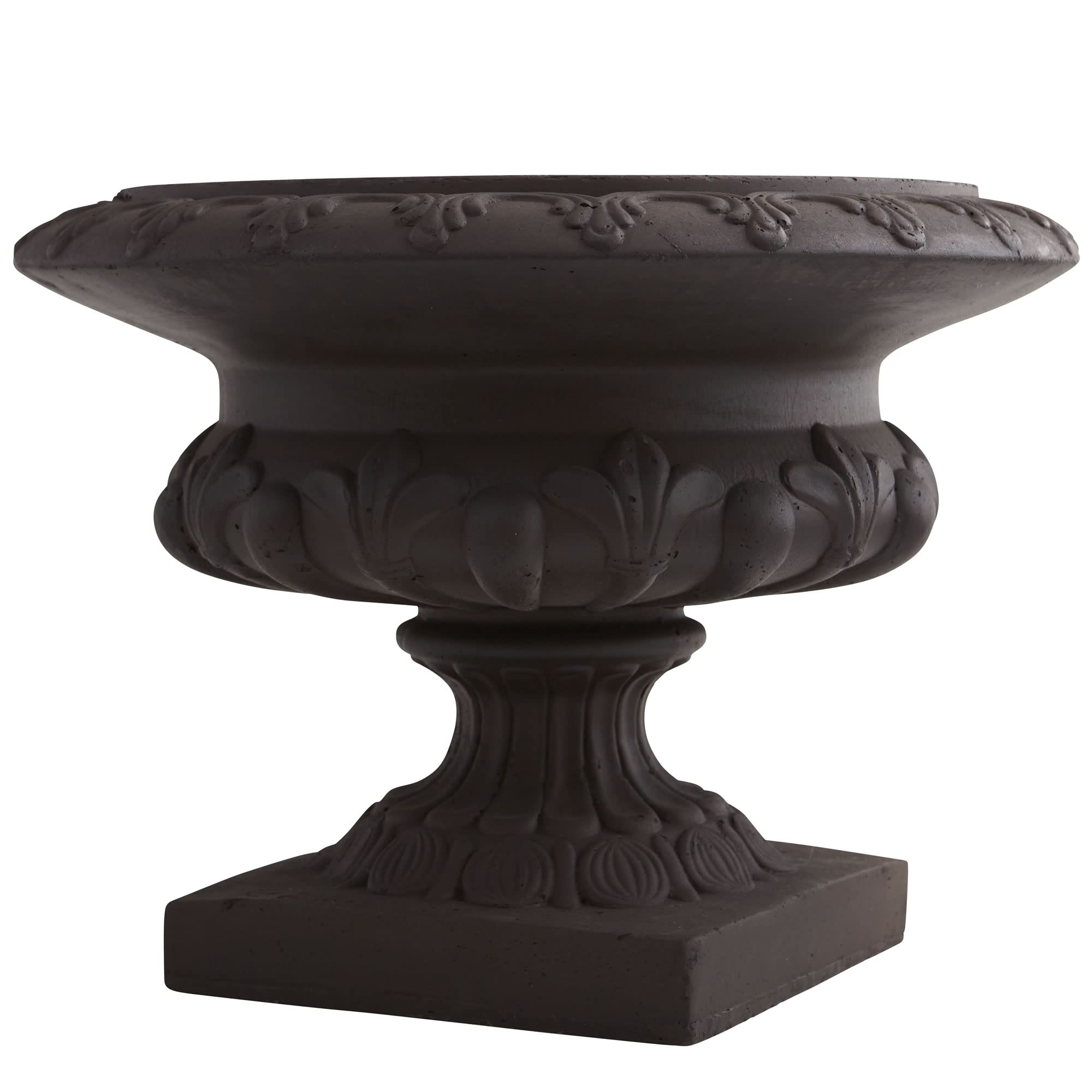 Nearly Natural 12.5 Inch Decorative Iron Finish Urn Planter - Indoor Outdoor Flower Pot Container in Gray for Patio, Garden, or Home Décor