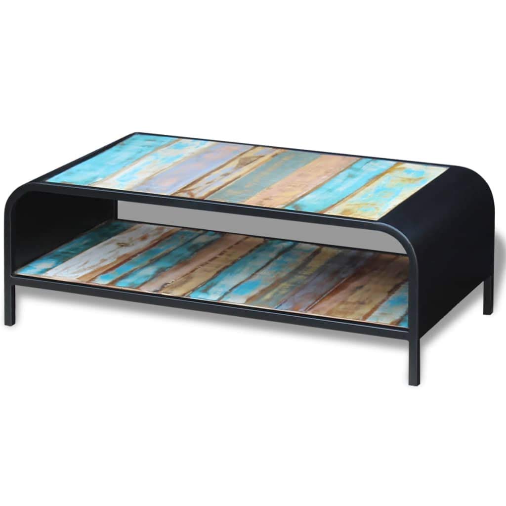 Solid Reclaimed Wood Coffee Table - Rustic Sofa Side Table for Living Room, Home Decor | Fast Shipping | Perfect for Lounge, TV Room & Small Space Furniture