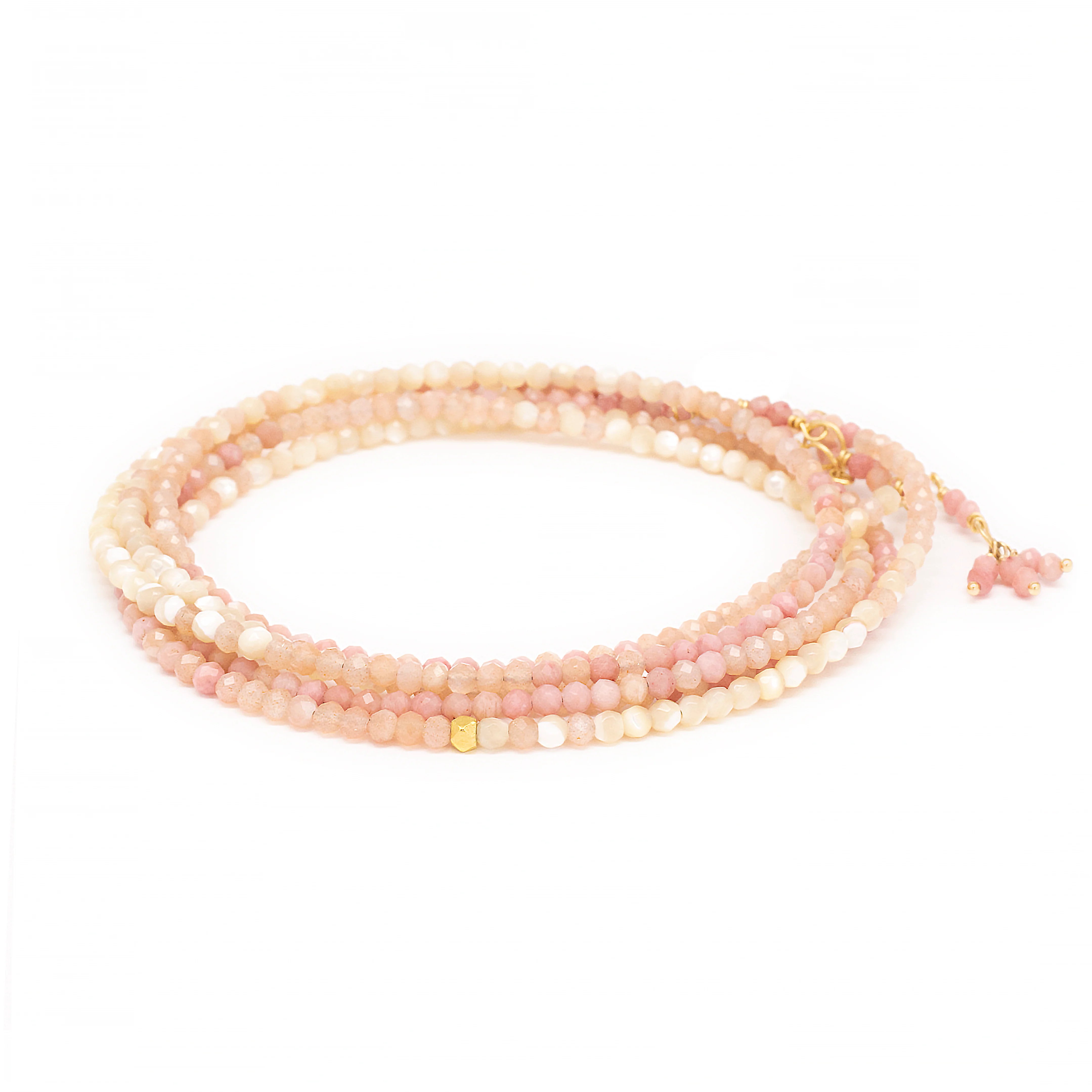 Anne Sportun Ombre Blush Wrap Bracelet Necklace - Elegant Stackable Jewelry for Women | Perfect for Weddings, Parties & Everyday Wear