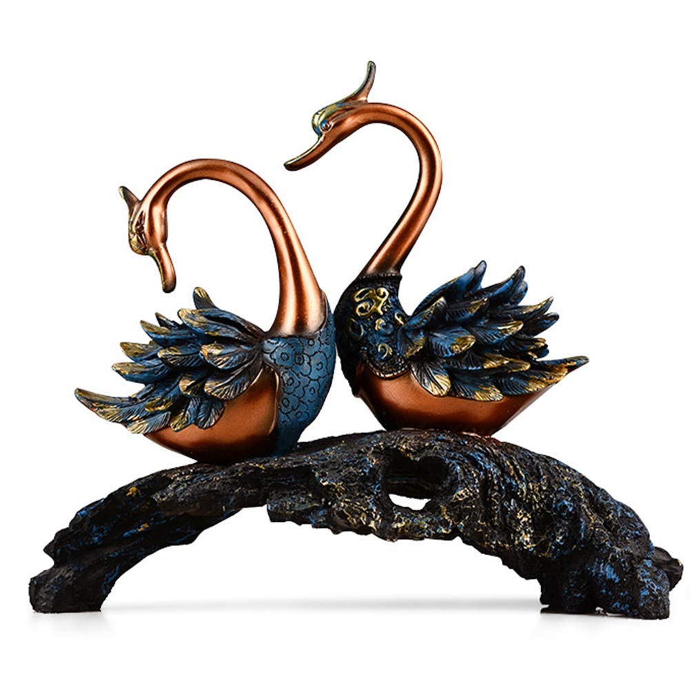 WSIMEI Elegant Swan Statues - Romantic Love Birds Couple Sculptures for Home Decor, Feng Shui Wedding Gifts & New Year Presents for Mom - Perfect for Living Room, Bedroom, or Office Desk Decoration