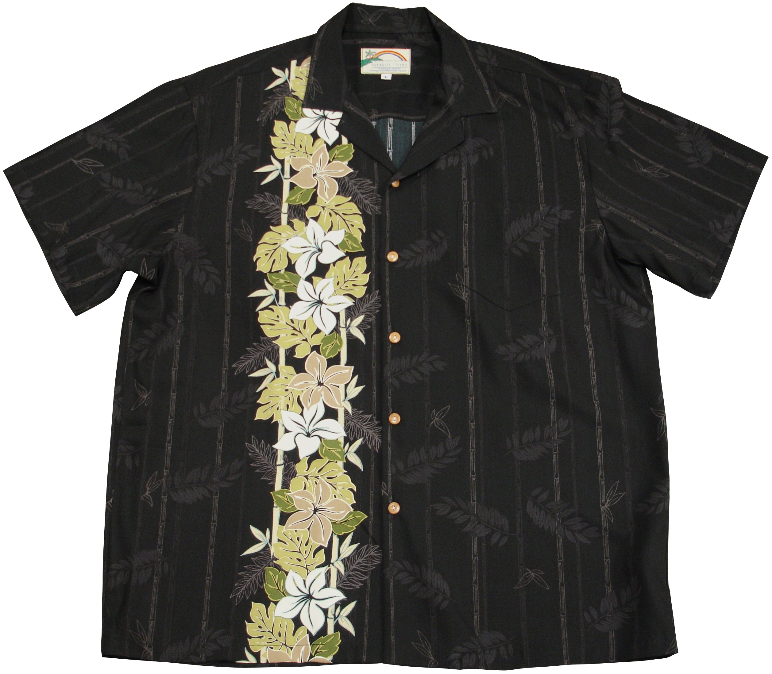 Paradise Found Men's Plumeria Panel Shirt - Hawaiian Aloha Shirt for Summer Beach Vacation, Luau Party & Tropical Getaway
