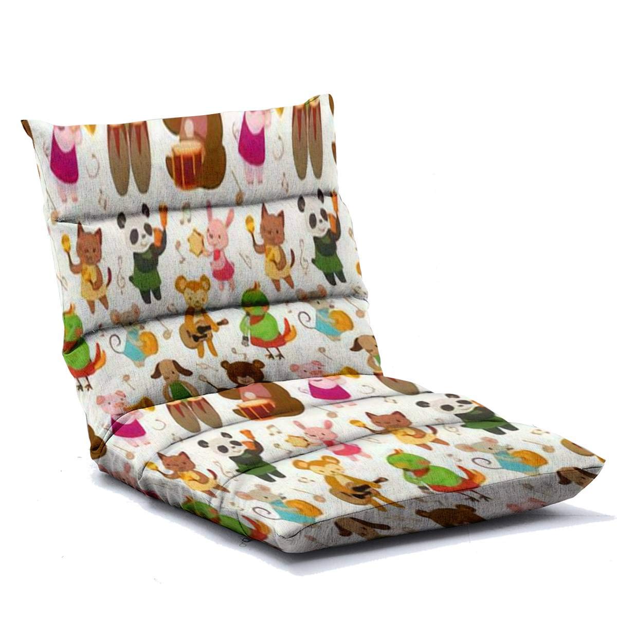 Cartoon Animal Floor Lounger with Music - 6-Position Adjustable Memory Foam Folding Chair for Kids & Adults - Perfect for Reading, Watching TV, Gaming & Relaxing at Home