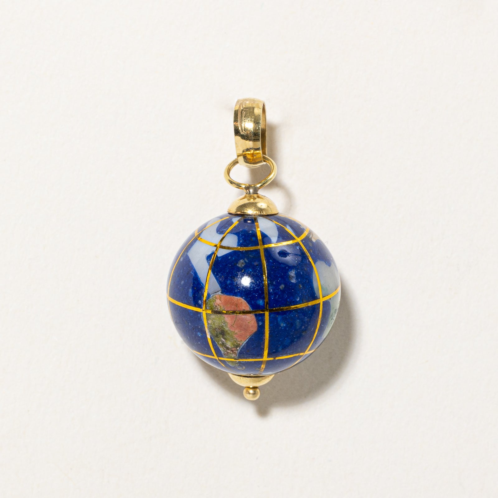Italian Multi Gemstone Globe Pendant Necklace - Handmade Sterling Silver Jewelry for Women - Perfect Gift for Birthday, Anniversary & Travel Lovers