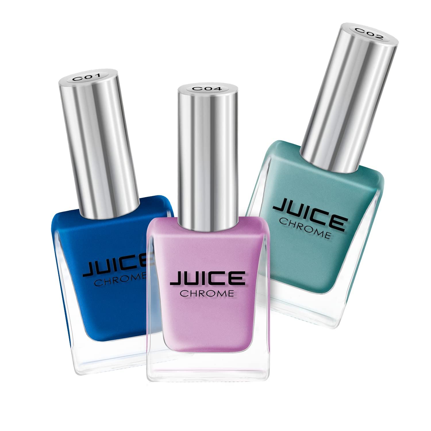 JUICE Quick-Dry Long-Lasting Nail Polish Set - Chip Resistant, High Gloss Gel Finish (3-in-1 Combo #08 + Remover) | F&D Approved Colors & Pigments | Perfect for Salon, Home Manicures & Special Occasions