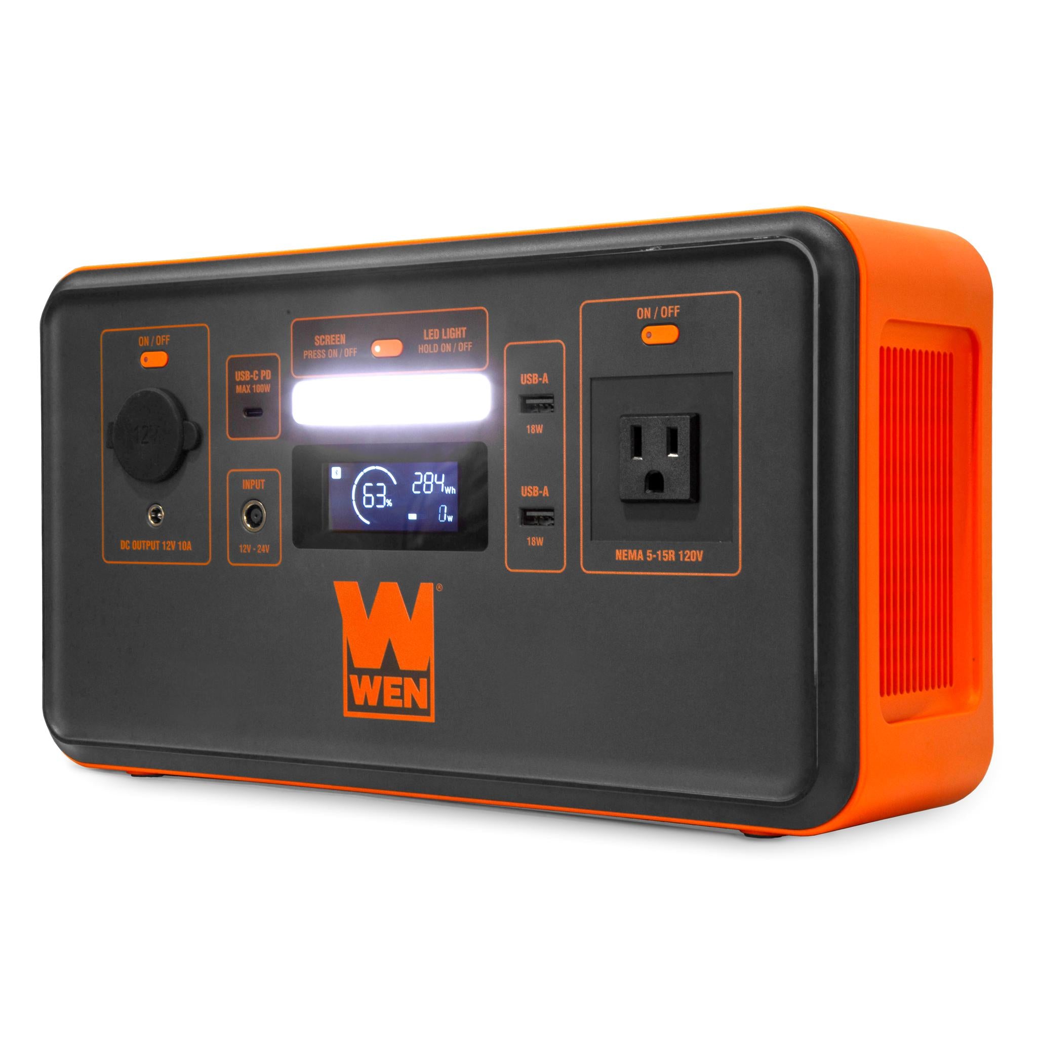 WEN PP448i 500W Portable Power Station with 448Wh Lithium Battery & Pure Sine Wave Inverter - Perfect for Camping, RV Trips & Emergency Backup Power