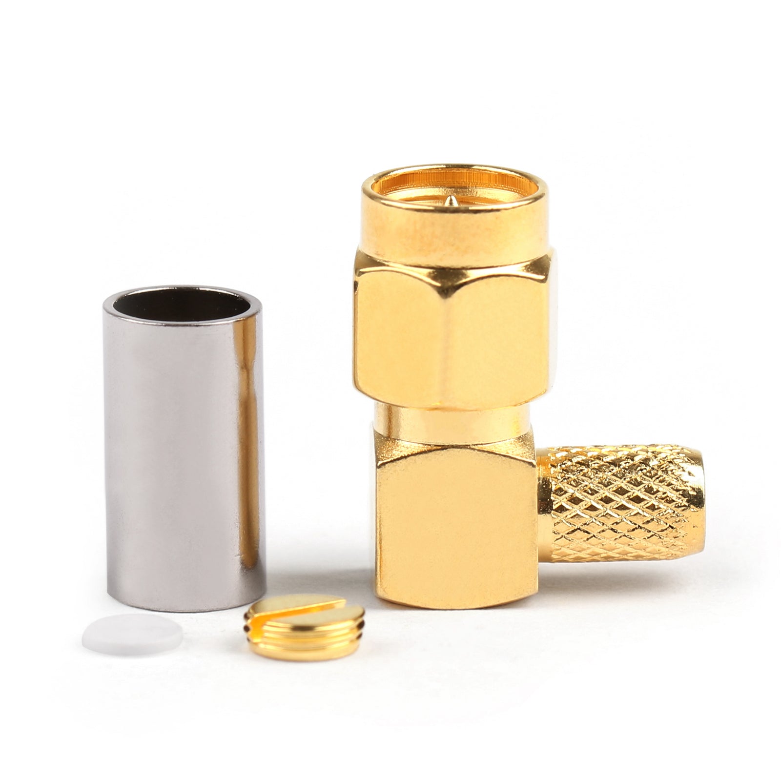 10Pcs SMA Male Right Angle RF Connector for RG58 RG142 RG400 LMR195 Coaxial Cable - Perfect for Ham Radio, CCTV, and Antenna Installations