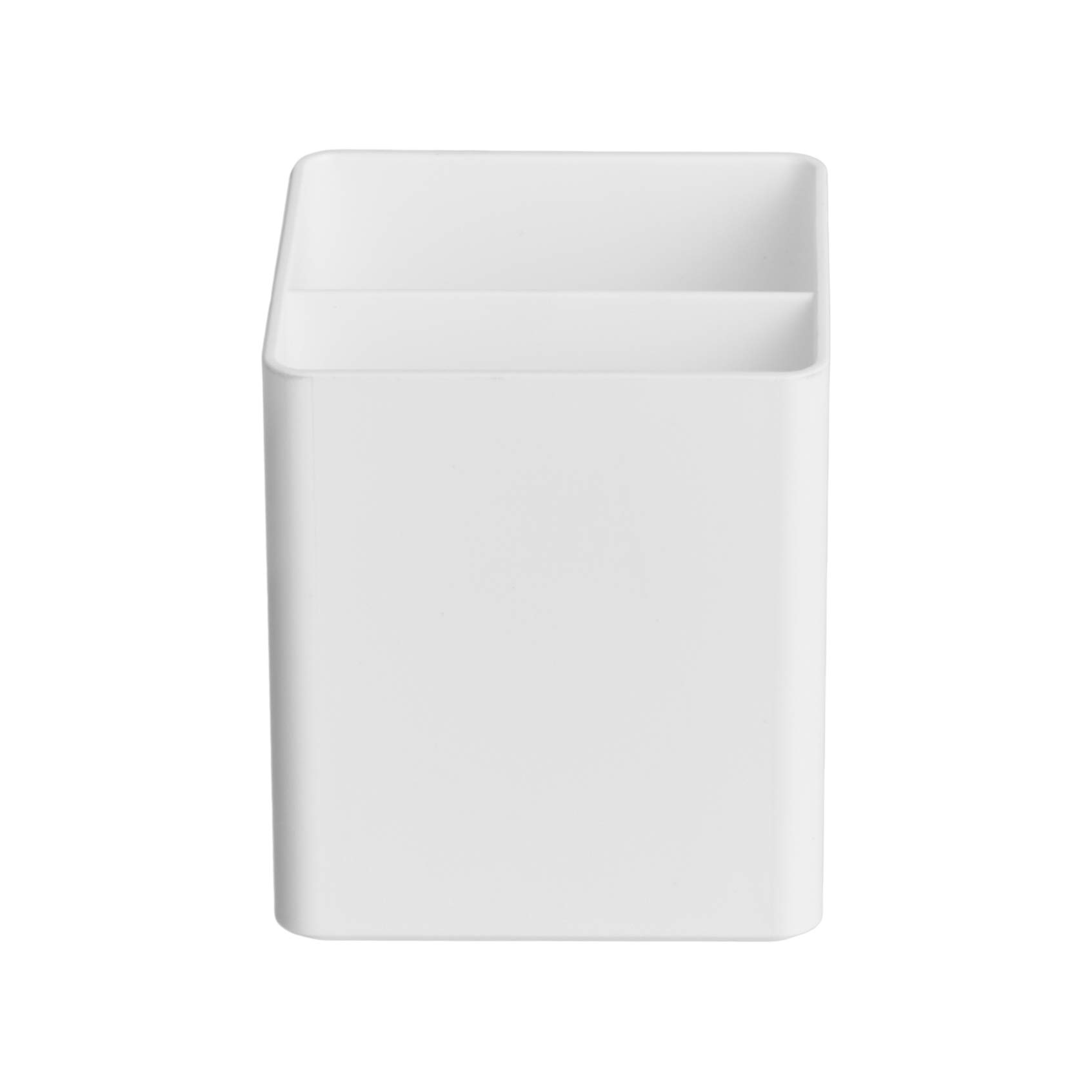 Amazon Basics Plastic Desk Organizer - White Pen & Pencil Holder for Office, School, or Home - Perfect for Organizing Writing Utensils on Desks, Countertops, and Workstations
