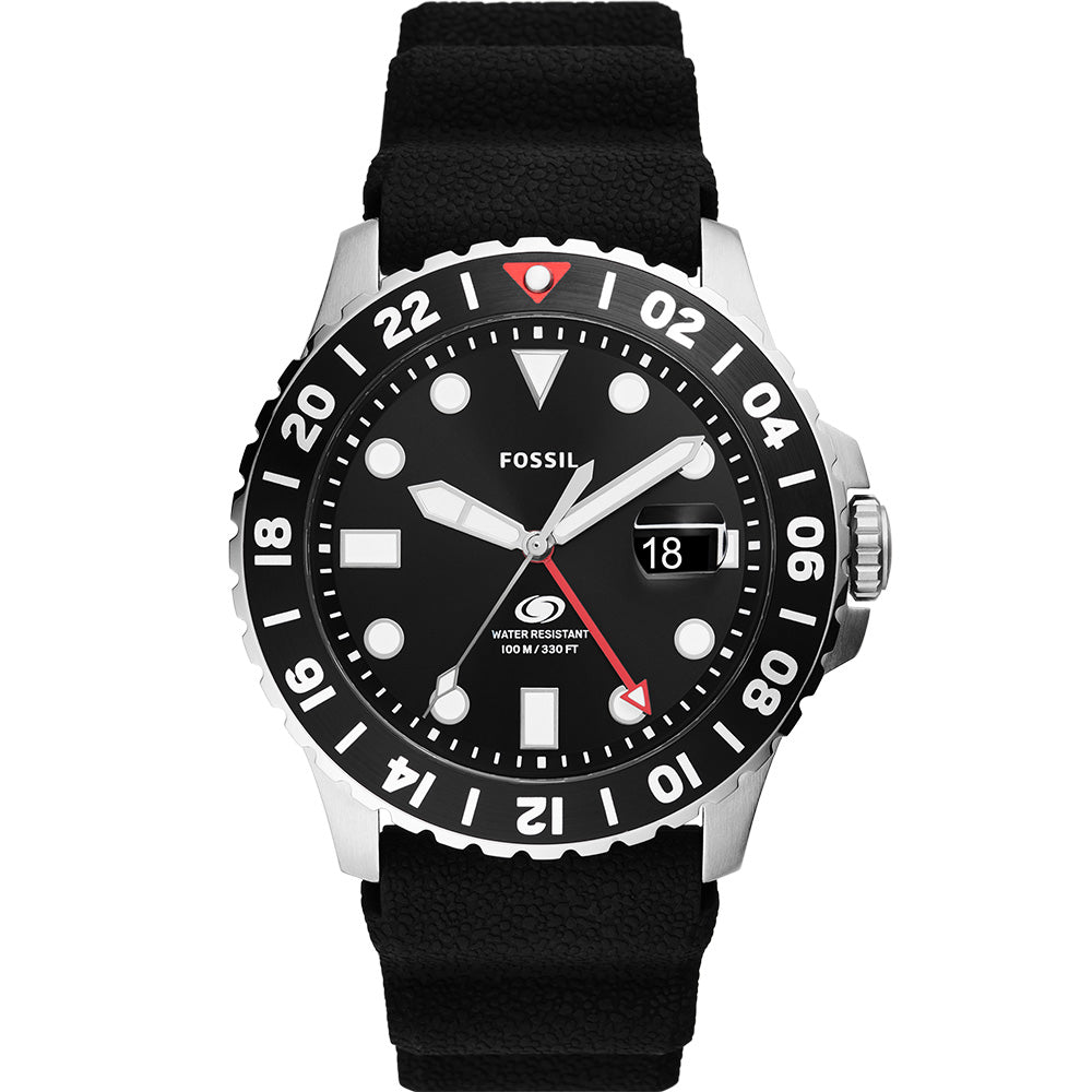 Fossil Blue GMT FS6036 Men's Stainless Steel Watch - Waterproof Chronograph for Travel, Business & Casual Wear