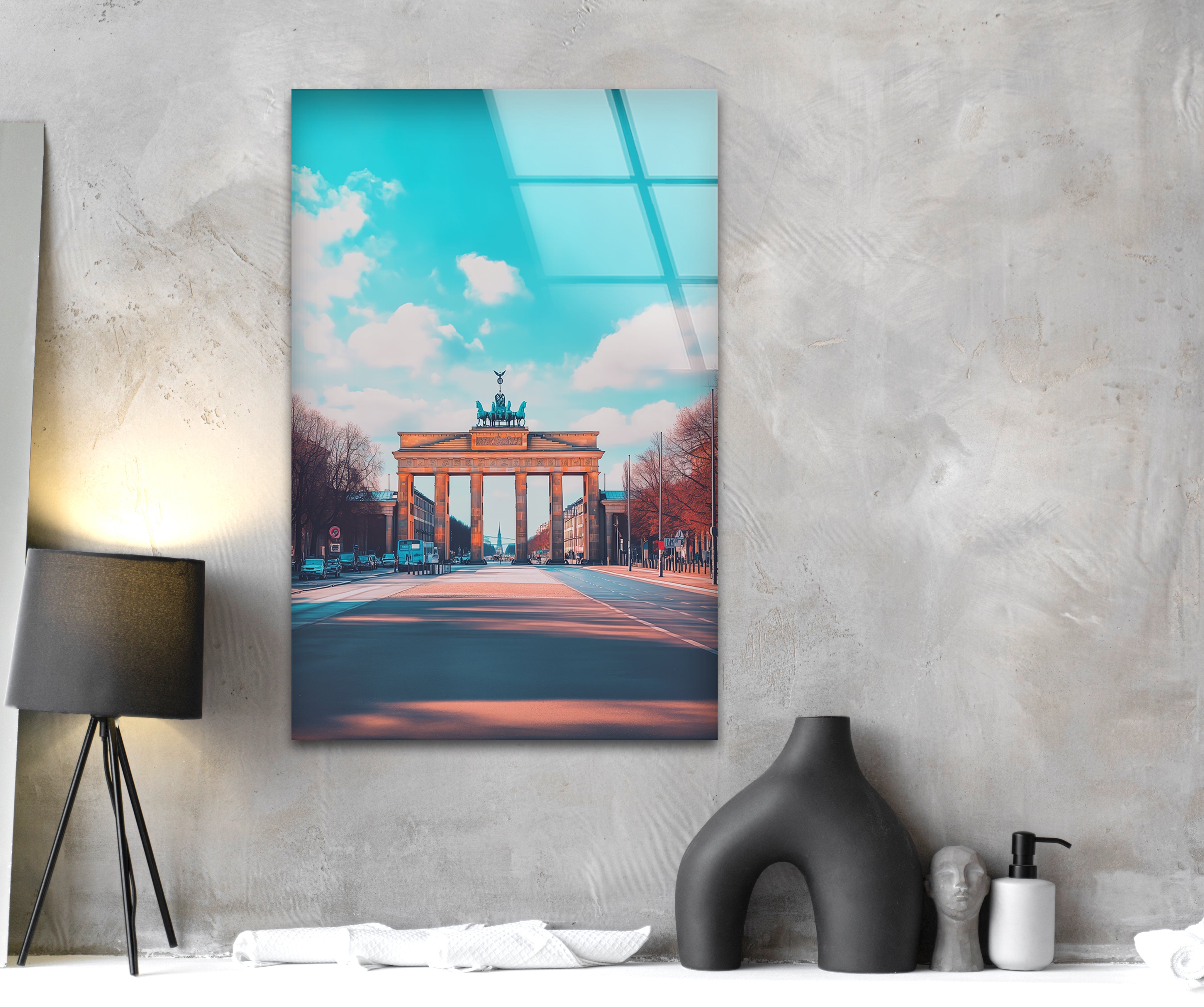 Berlin Soft Landscape Glass Wall Art - Modern Abstract Home Decor for Living Room, Bedroom & Office - Perfect for Gifts & Interior Design