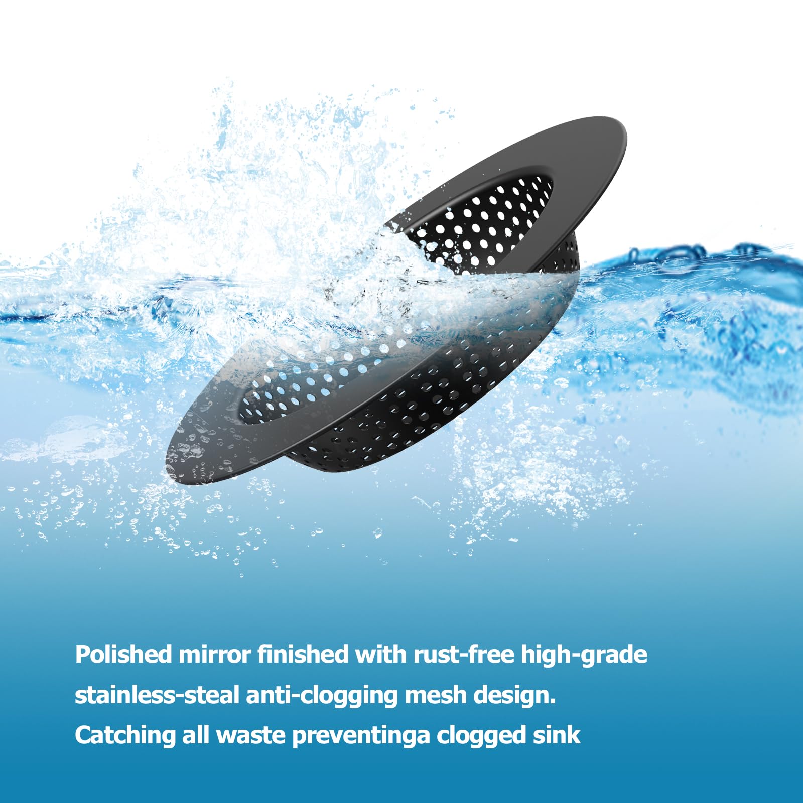 Huntorny 2-Pack Kitchen Sink Drain Strainer and Stopper Set - 3.5 Inch Garbage Disposal Compatible Drain Catcher & Protector - Perfect for Food Scraps Prevention and Easy Cleaning in Standard Kitchen Sinks