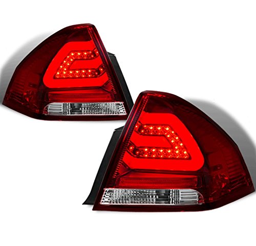 High Brightness LED Bar Tube Tail Brake Lights - Red/Clear Compatible with 2006-2013 Chevy Impala | Enhanced Safety & Style for Night Driving & Custom Car Upgrades