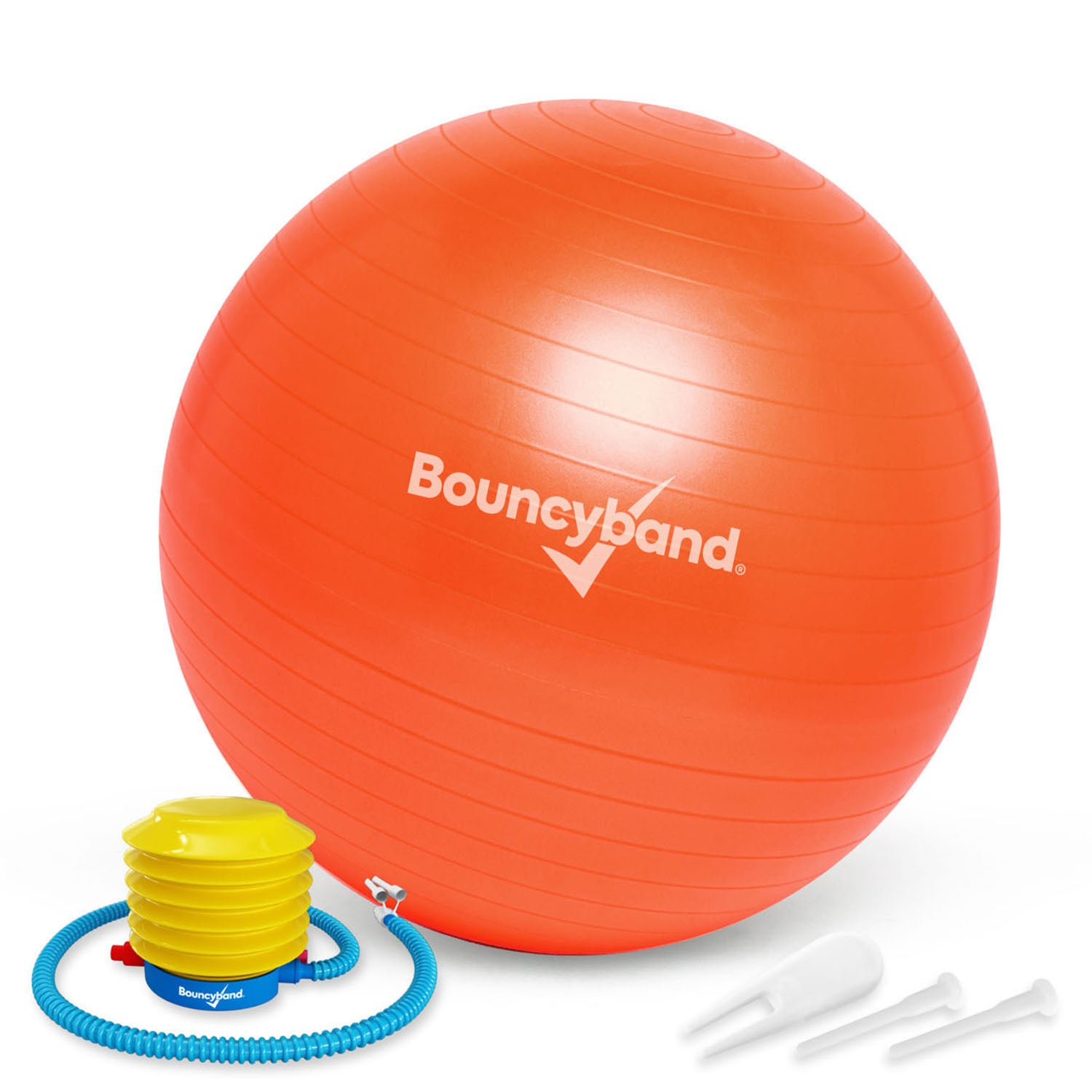 Bouncyband 65cm Balance Ball Chair - Active Sitting for Kids & Adults, Ergonomic Stability Ball Seat for Home & Office, Orange - Perfect for ADHD, Yoga & Classroom Focus