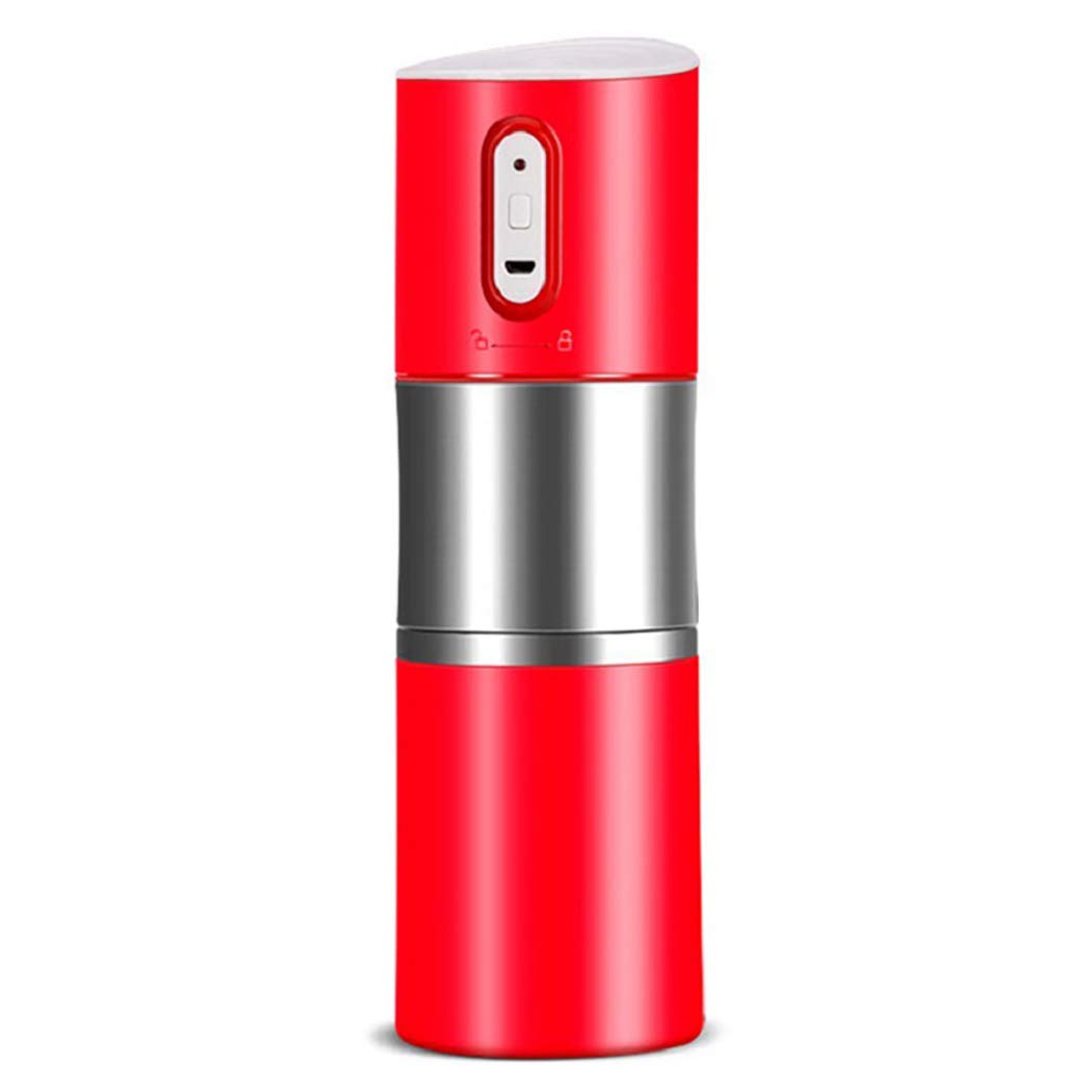 DPPAN Electric Coffee Grinder with Burr & Blade - USB Rechargeable Automatic Coffee Bean Grinder for Espresso, French Press & Cold Brew - Compact & Portable for Home, Office & Travel (Red)
