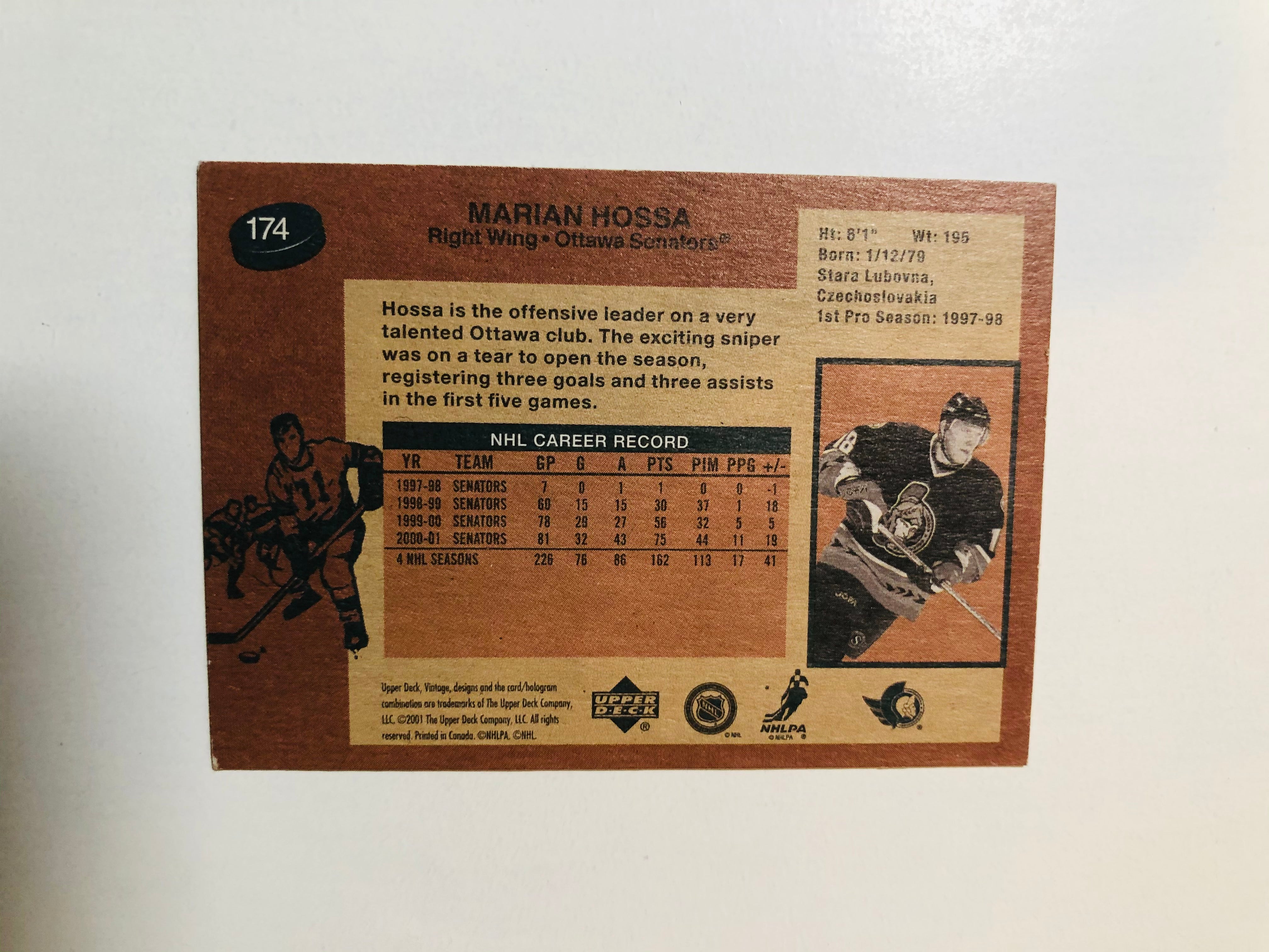 Authentic Marian Hossa Autographed Hockey Card with COA - Perfect for NHL Collectors, Sports Memorabilia Enthusiasts & Hockey Fans
