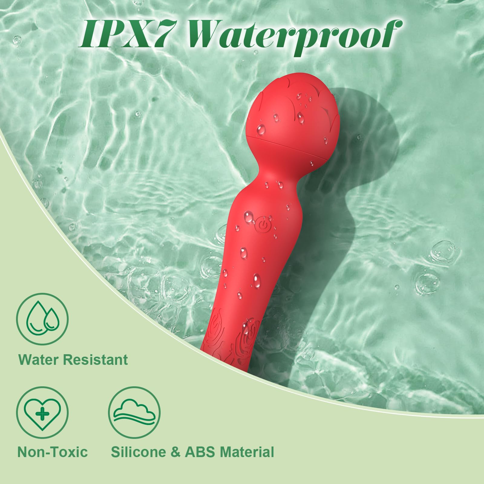 **Rose Wand Vibrator - Powerful Clitoral & G-Spot Stimulator, Waterproof & Quiet Rechargeable Adult Toy for Women | Perfect for Solo Play, Couples & Sensual Massage**
