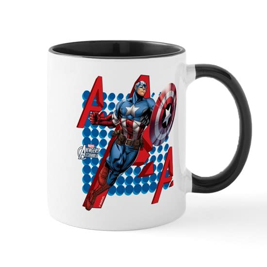 Captain America Ceramic Coffee Mug 11 oz - Marvel Superhero Tea Cup for Office, Home & Gifts | Insulated Hot & Cold Drinkware