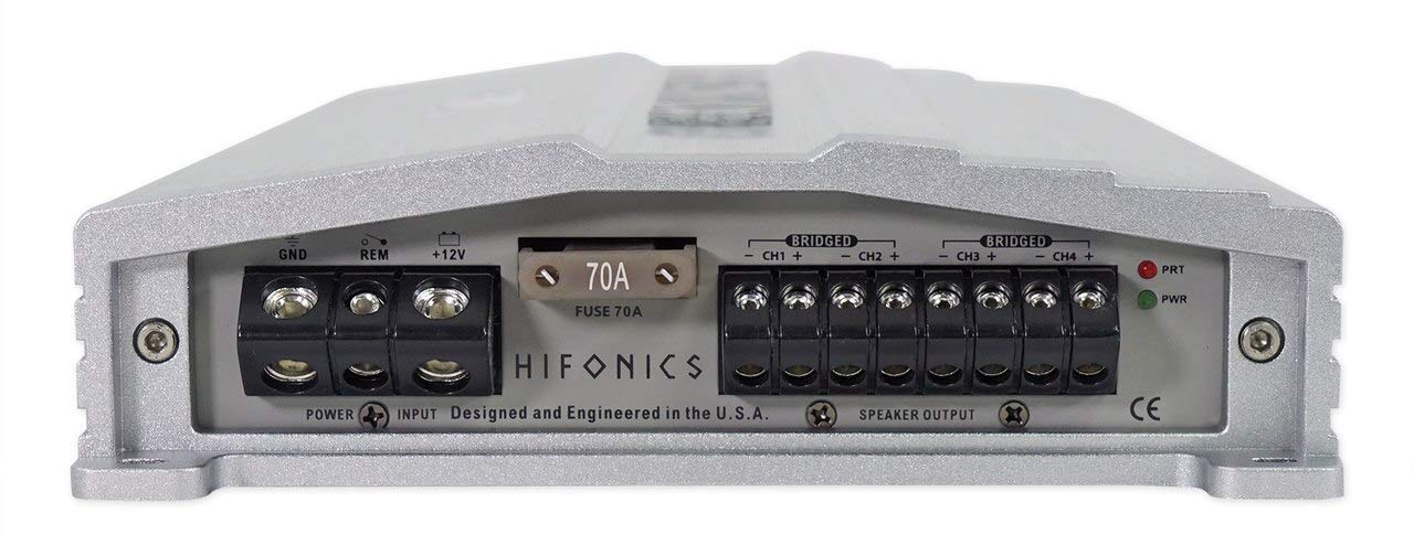 Hifonics ZG-1200.4 Zeus Gamma 1200W 4-Channel Car Amplifier - Class A/B Full Range Bridgeable Audio Amp with Gravity Magnet Phone Holder - Perfect for Car Audio Systems, Trucks & Vehicles - Enhance Your Road Trip & Commuting Experience