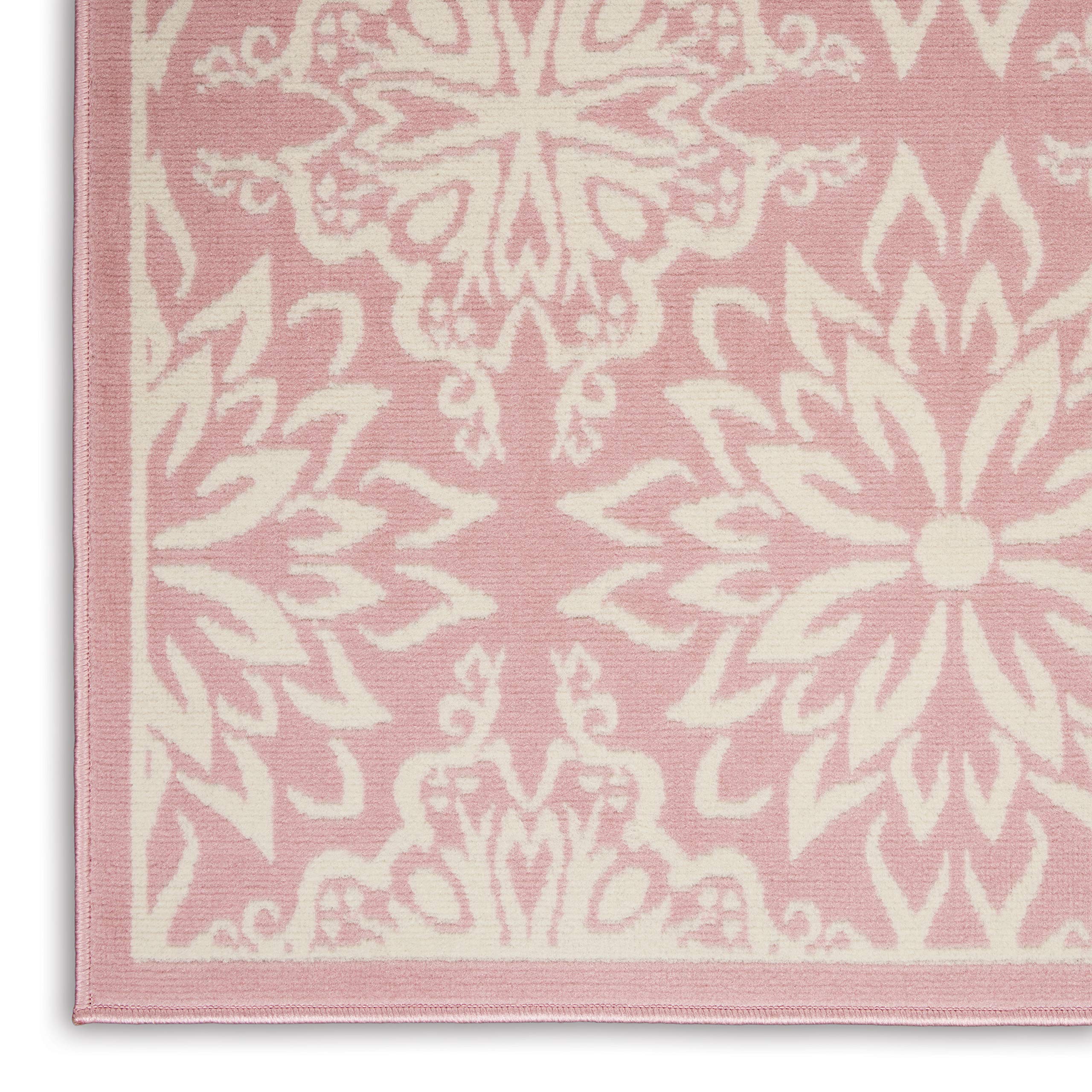 Nourison Jubilant Floral Ivory/Pink 6' x 9' Area Rug - Easy Cleaning, Non-Shedding, Soft & Durable - Perfect for Bedroom, Living Room, Dining Room & Kitchen Decor (6x9)