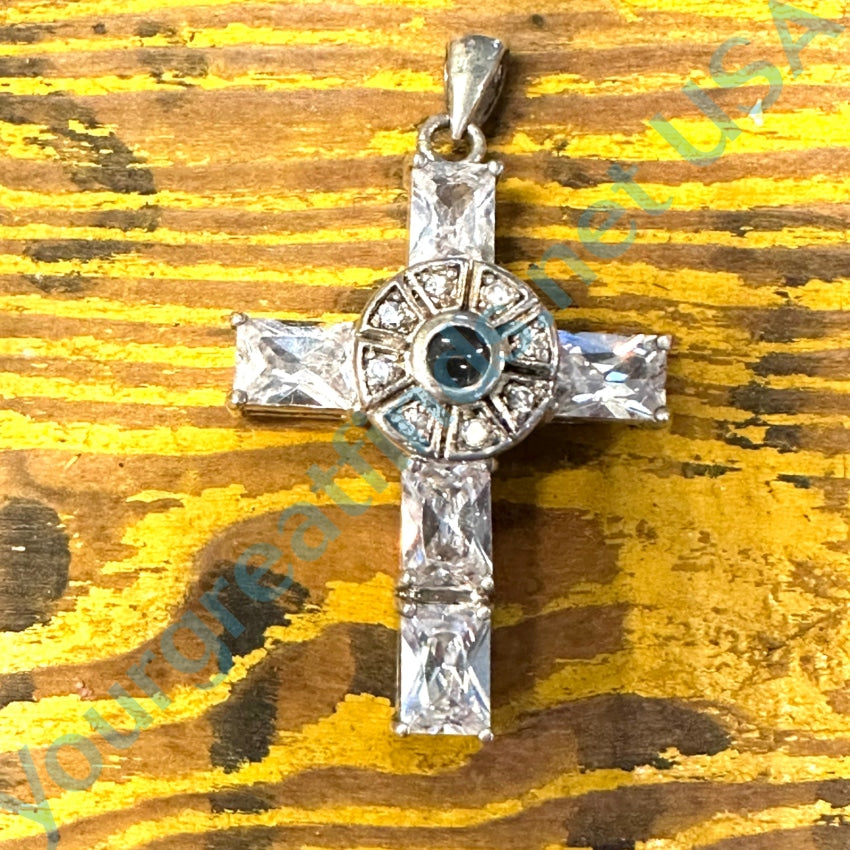 Vintage Cubic Zirconia Lord's Prayer Stanhope Cross Pendant Necklace - Religious Jewelry Gift for Women, Baptism, First Communion & Confirmation
