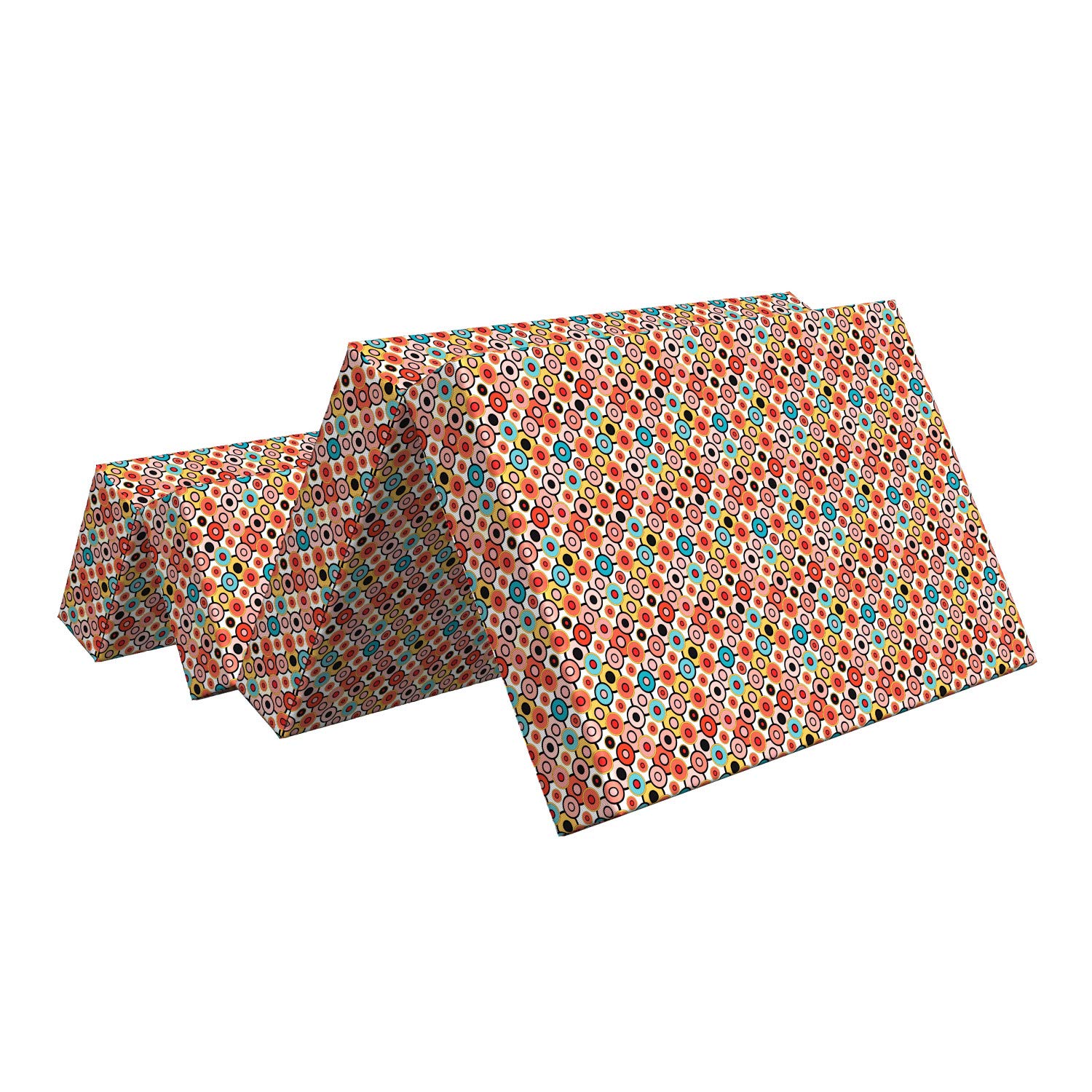 Ambesonne Vintage Foldable Mattress - Retro Bubble Design, 74.8