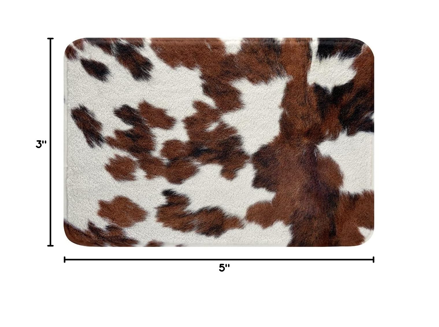 Erosebridal Faux Cowhide Rug - Brown Cow Print Non-Slip Bath Mat for Kids, Teens & Adults | Western Cowboy Decor for Bedroom, Bathroom & Entryway | 16