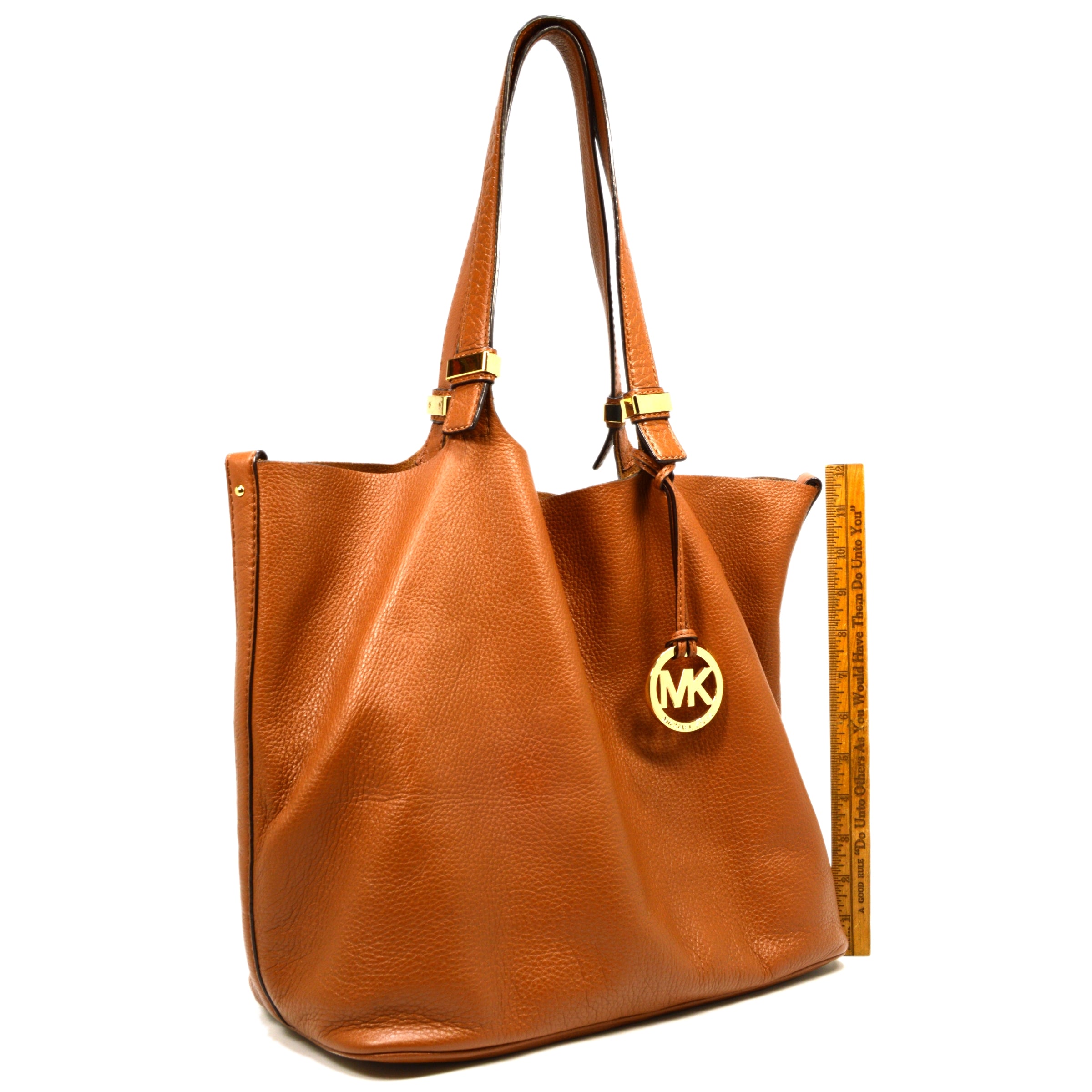 Pre-Owned MICHAEL KORS Colgate Leather Shoulder Tote Bag - Large Brown MK Handbag for Women | Perfect for Work, Travel & Everyday Use