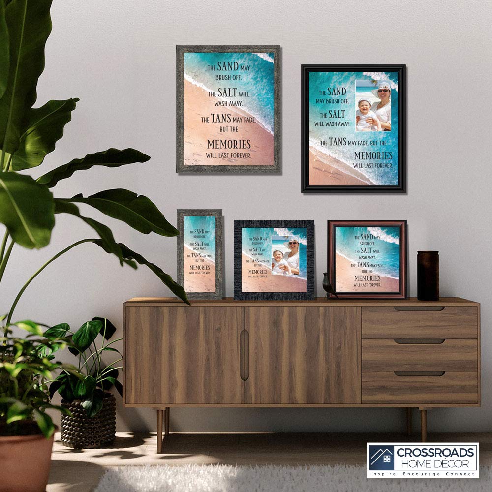 Memories Last Forever 10x10 Picture Frame - Ocean Themed Home Décor for Family Vacation Photos | Perfect for Beach House, Living Room & Gift Giving