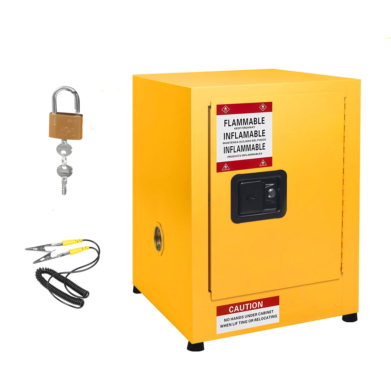 Garvee 17x17x22 Inch Fireproof Flammable Storage Cabinet - OSHA Approved Hazardous Chemical Safety Cabinet with Adjustable Shelves for Workshop, Garage & Laboratory Use