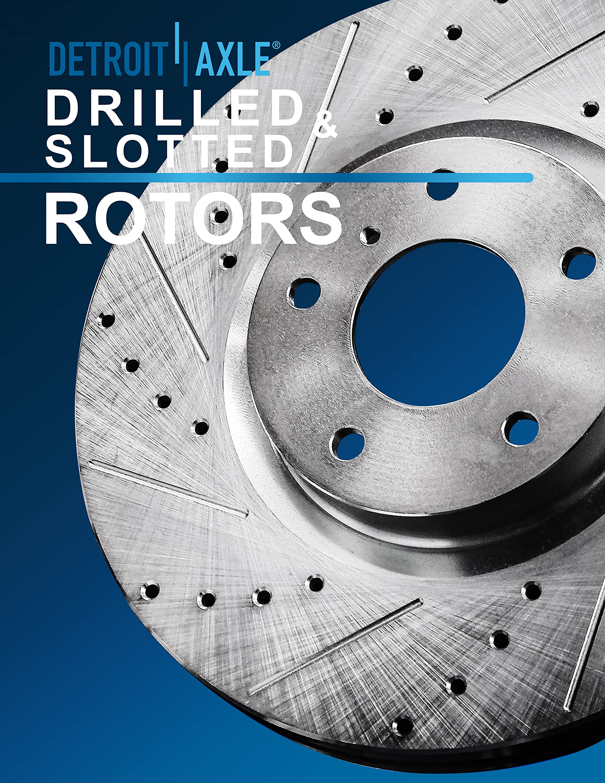 Detroit Axle - Rear Brake Rotors for Chrysler 300, Dodge Charger, Magnum, Challenger | Drilled & Slotted Brake Rotors Replacement | High-Performance Braking for Street Racing & Daily Commuting