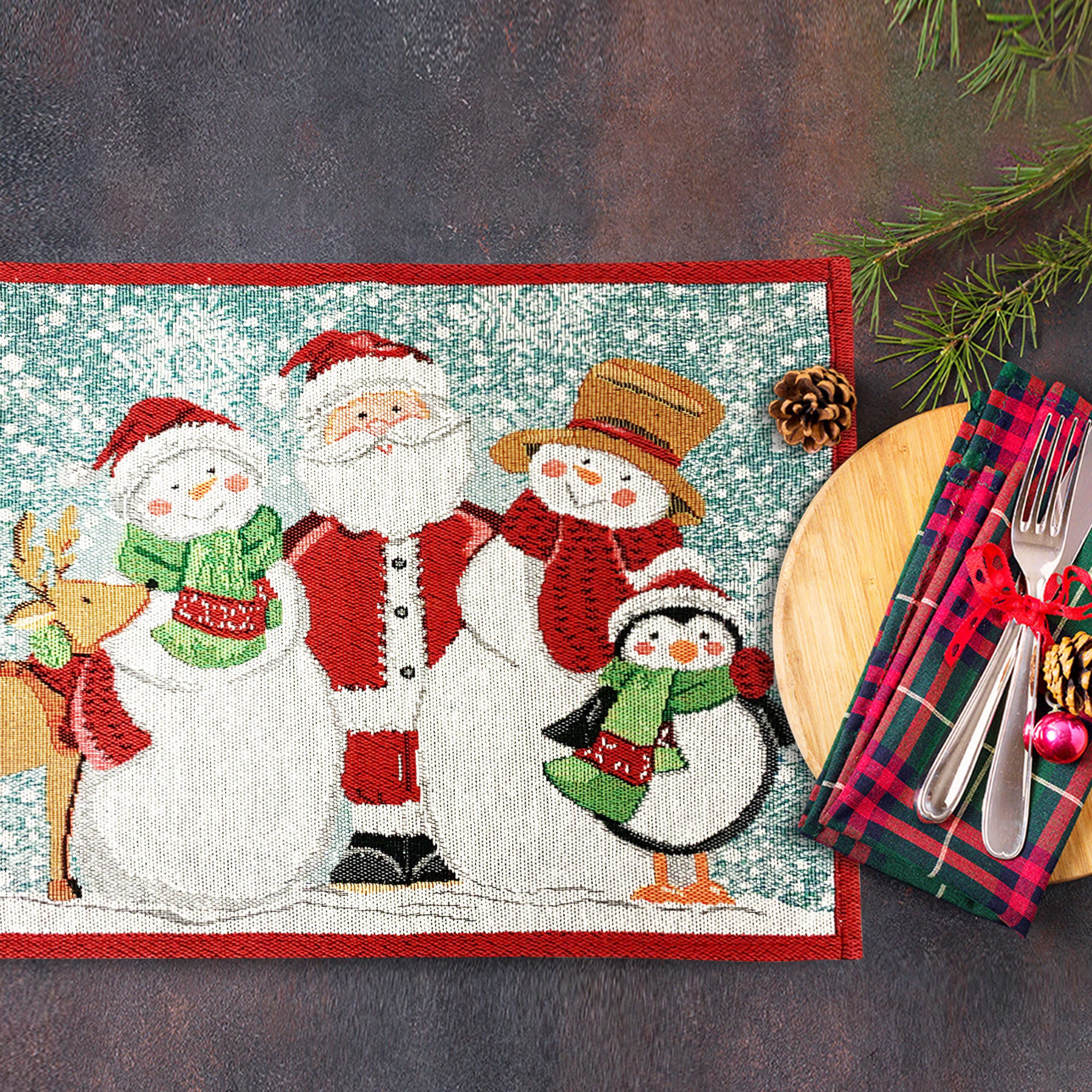 Christmas Whimsy Characters Placemat 13 X 19 - Festive Holiday Table Decor for Dining, Parties & Home Decor