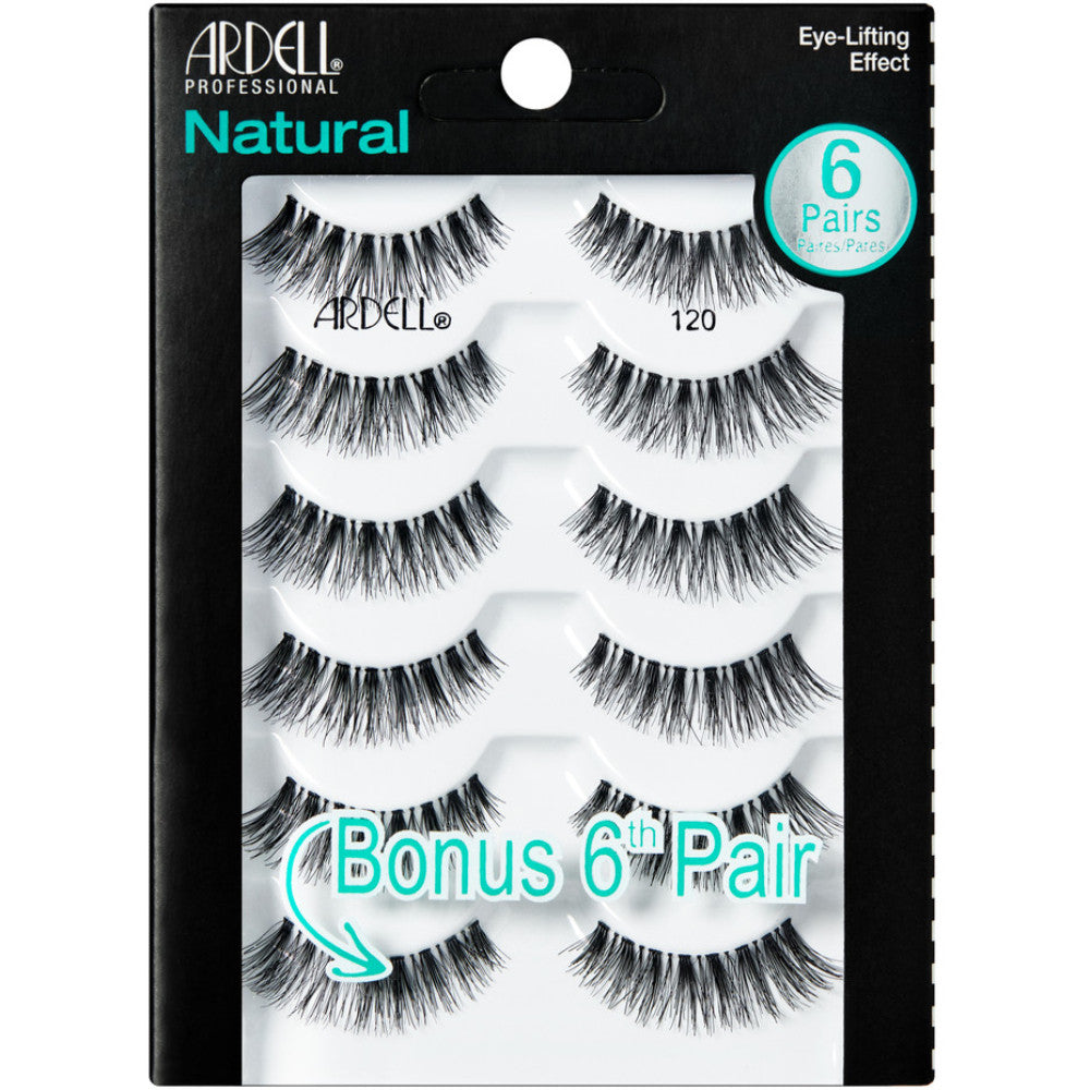 Ardell Natural Lashes #120 - 6 Pack False Eyelashes for Natural Look | Perfect for Daily Wear, Parties & Special Occasions