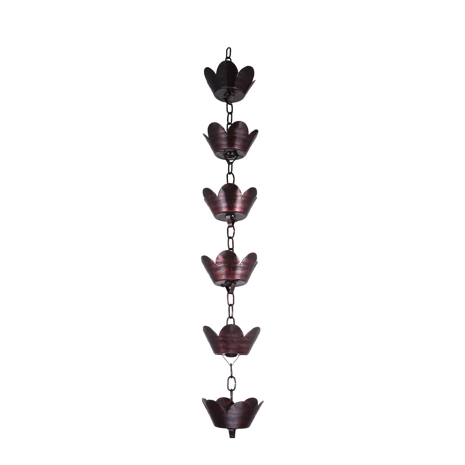 1M Metal Rain Chains for Downspouts - Petal Shape Chimes & Cups Rain Catcher | Functional & Decorative Gutter Roof Decor | Perfect for Water Drainage & Garden Landscaping | Outdoor Home Improvement Accessory