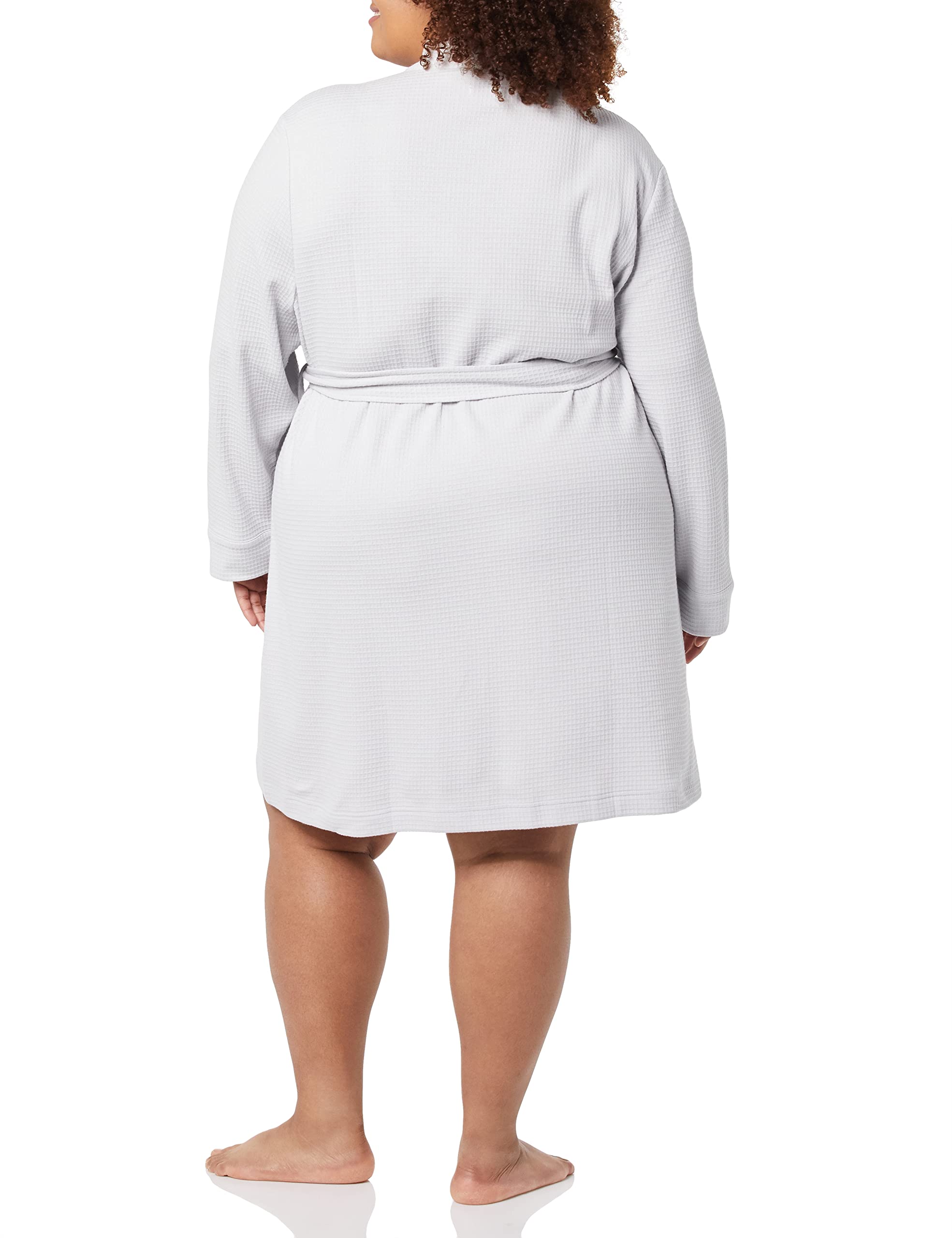 Amazon Essentials Women's Lightweight Waffle Mid-Length Robe - Soft & Comfortable Bathrobe for Women (Plus Size Available) - Perfect for Spa, Lounging & Relaxation at Home