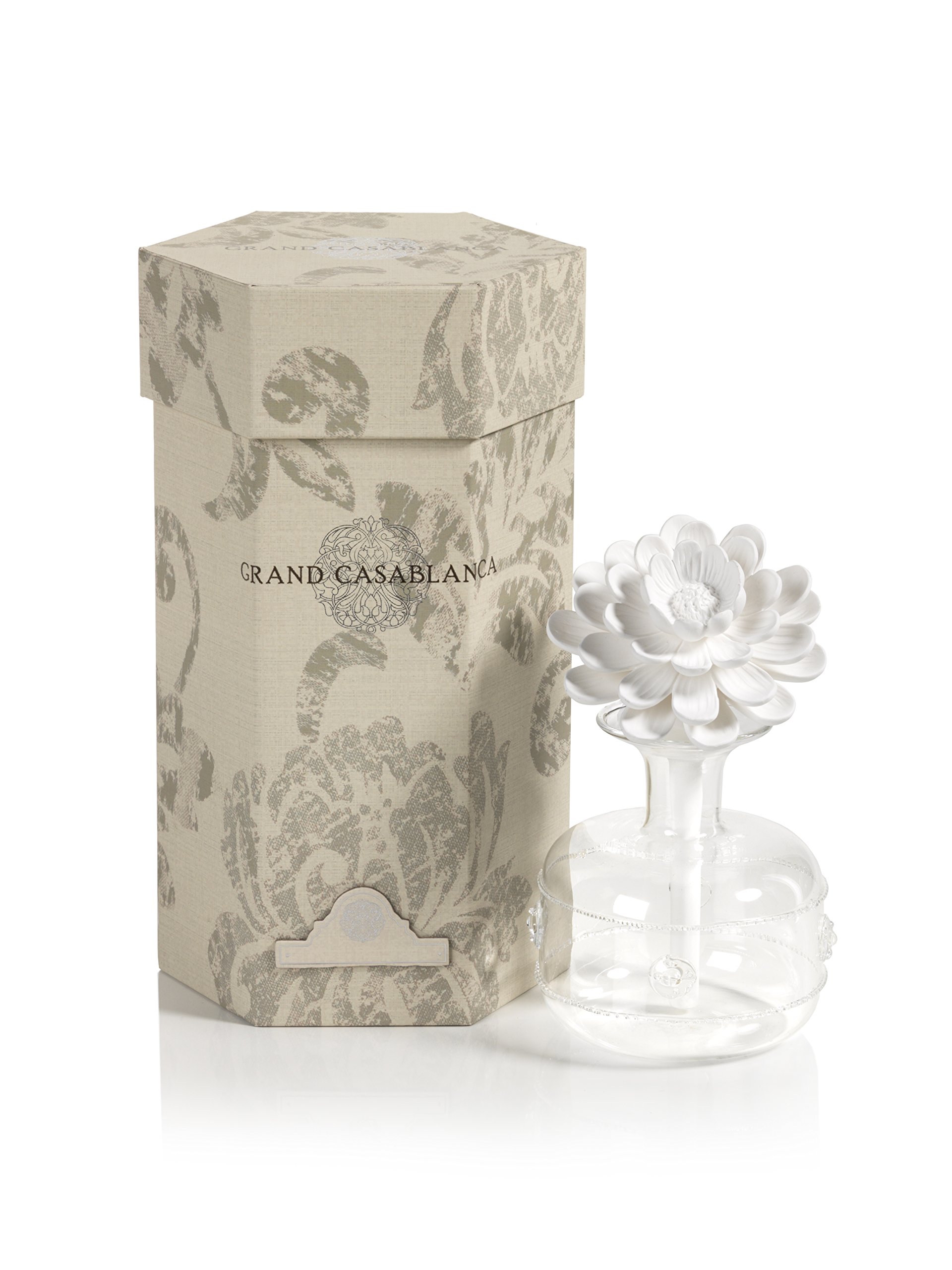 Zodax African Daisy Grand Casablanca Scented Porcelain Essential Oil Diffuser - Perfect for Aromatherapy, Home Decor & Relaxation in Living Rooms, Bedrooms & Offices