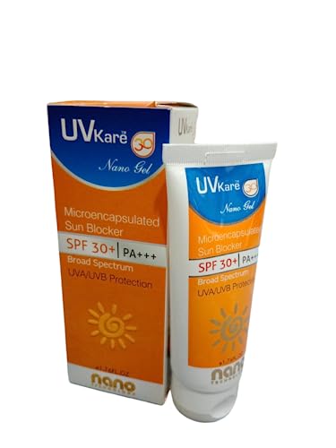 UVKare Nano Gel SPF 30+ Sunscreen - Lightweight, Non-Greasy & Water Resistant for Daily Face & Body Protection | Perfect for Outdoor Activities, Beach & Sports