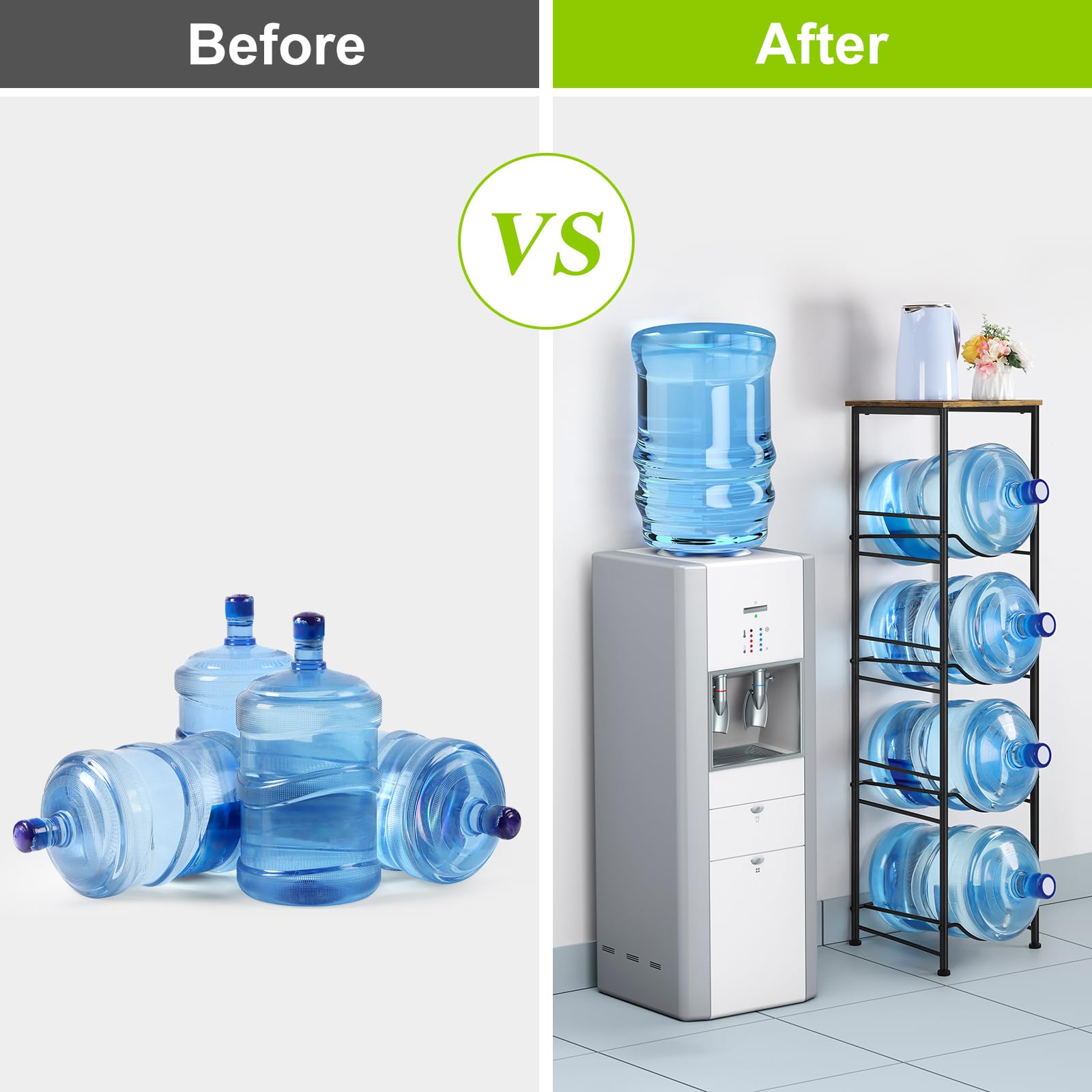 5-Tier Water Bottle Holder Organizer for Kitchen, Office & Living Room