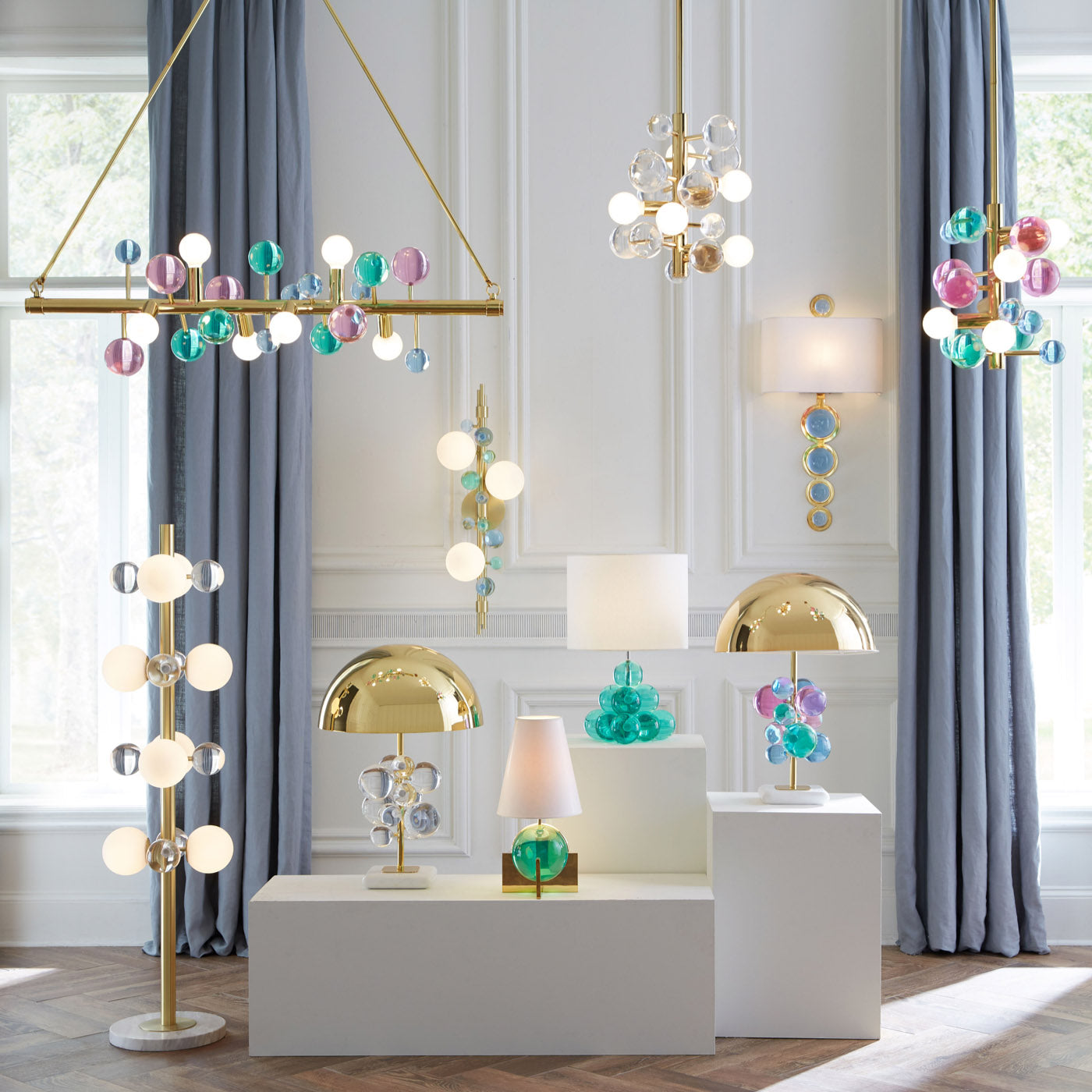 Globo Five Light Chandelier - Modern Crystal Ceiling Light Fixture for Dining Room, Living Room & Bedroom - Elegant Lighting for Home Decor