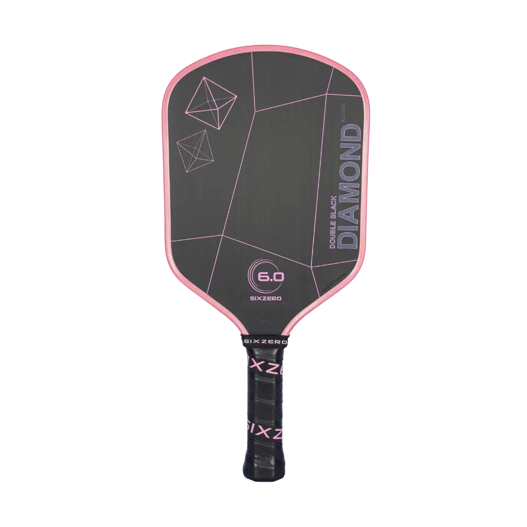 Six Zero Double Black Diamond 16mm Premium Pickleball Paddle - Professional Carbon Fiber Surface for Enhanced Spin & Control - Perfect for Competitive Play & Tournament Use