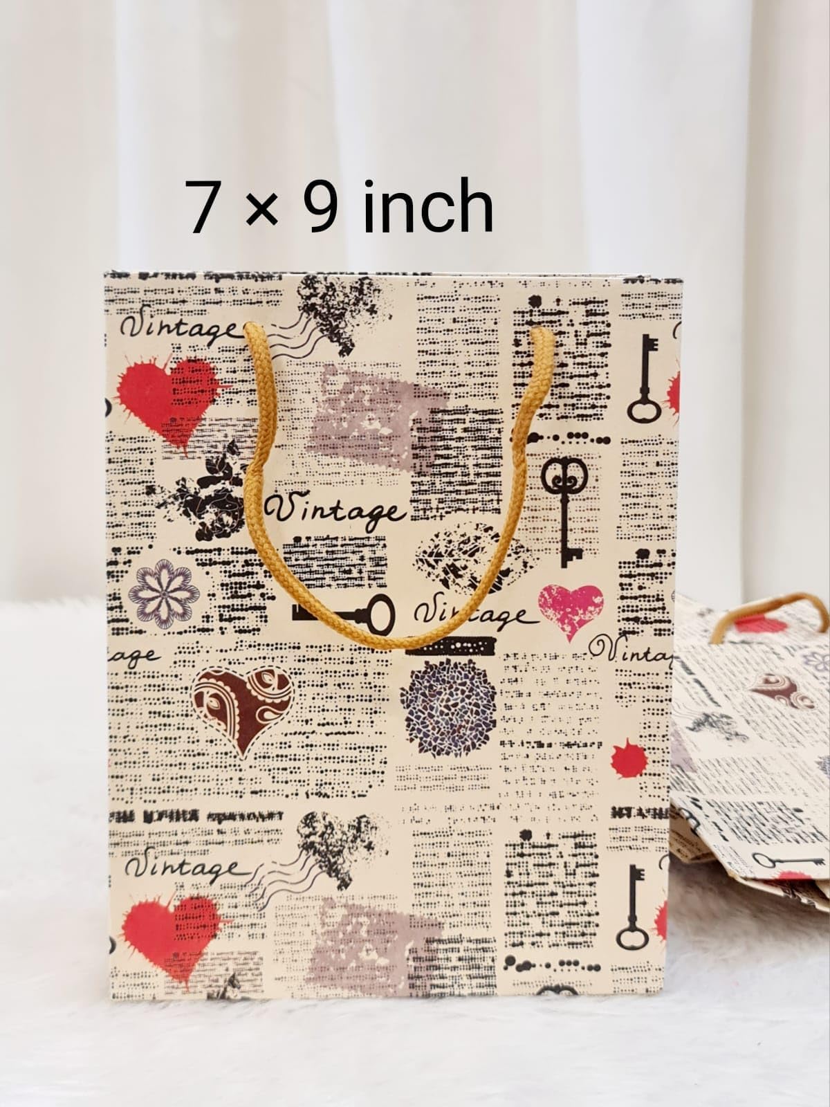6-Piece SATYAM KRAFT Printed Gift Paper Bags with Handles - 37cm x 28cm for Birthday, Christmas, Wedding & Party Favors | Eco-Friendly Goodie Bags for Events, Festivals & Seasonal Greetings