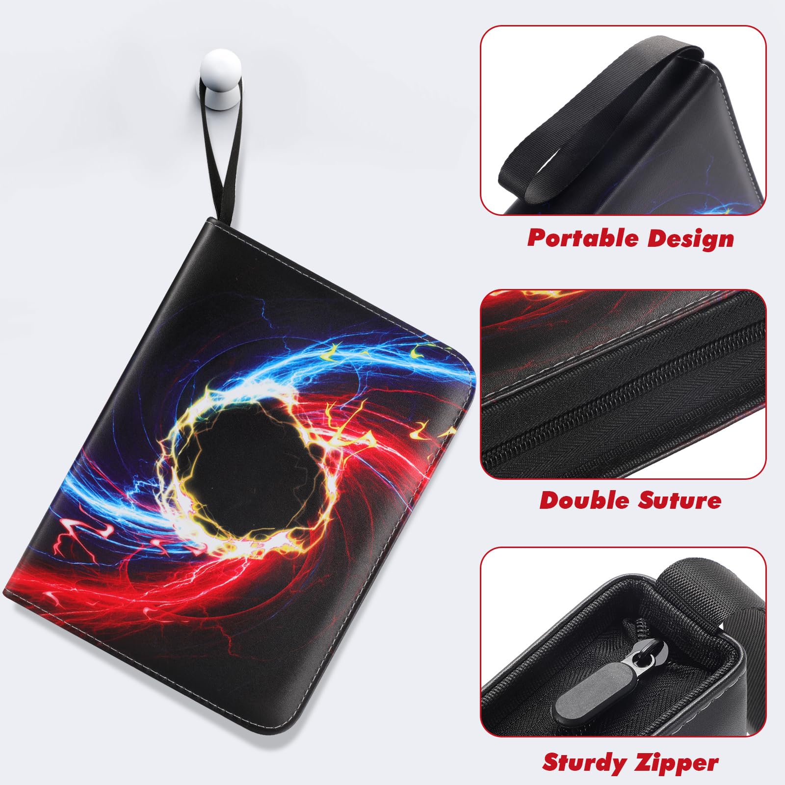 Premium 4-Pocket Trading Card Binder - Holds 400 Cards with 50 Removable Sleeves | Compatible with Pokemon, Football, TCG & Sports Cards | Durable Black Collector Album for Card Storage & Display | Perfect for Gaming Tournaments, Collectors & Card Trading Events