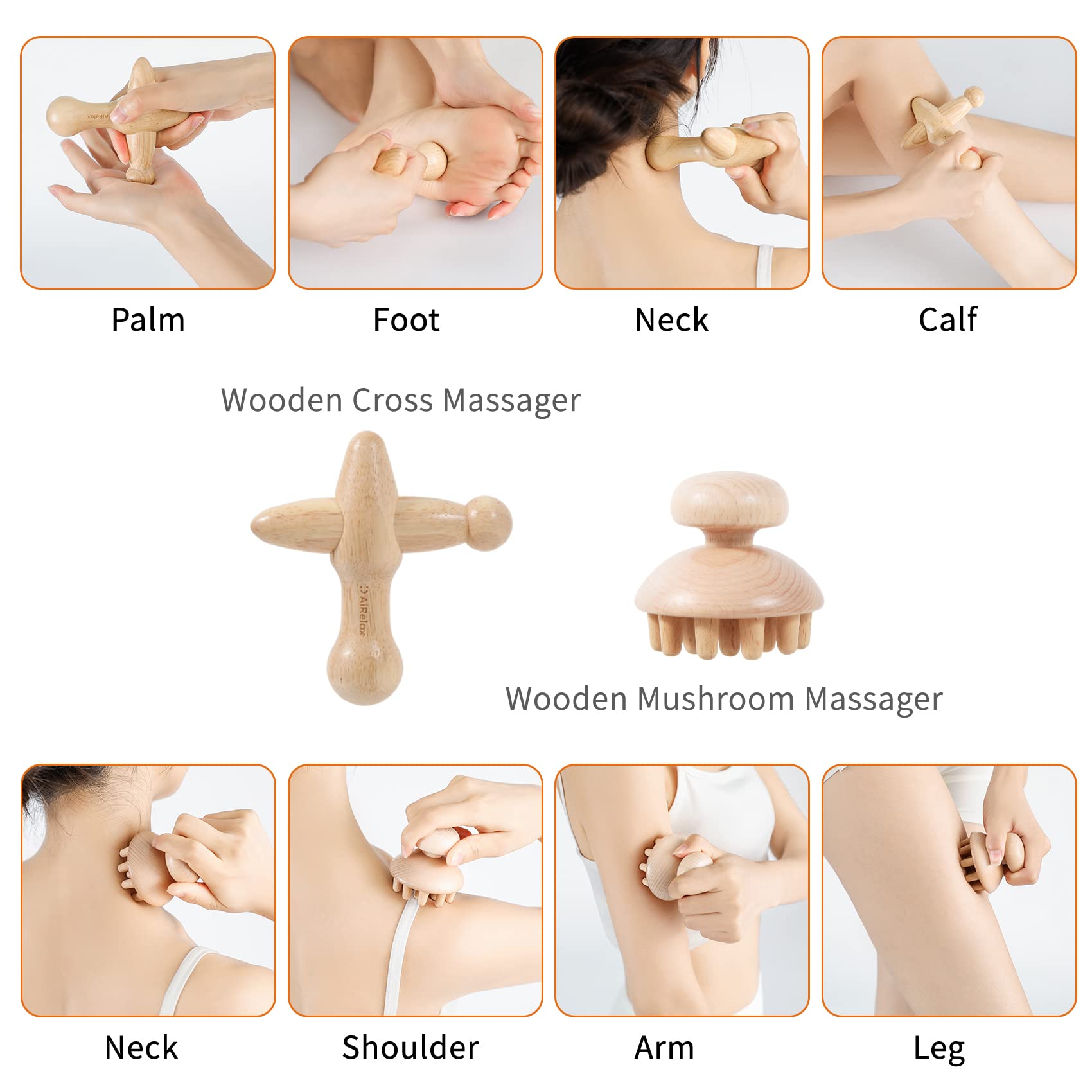 7-Piece Wood Therapy Massage Set for Body Shaping & Cellulite Reduction - Colombian Maderoterapia Kit with Lymphatic Drainage Tools for Neck, Back & Waist Pain Relief - Perfect for Spa, Home Use & Professional Therapists
