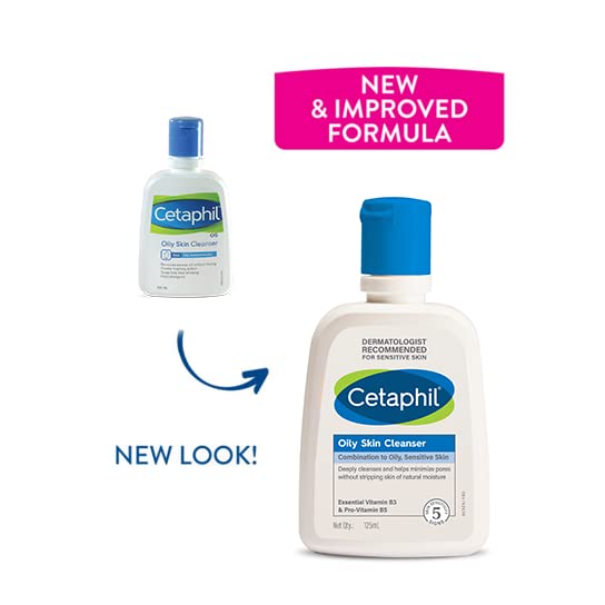 Cetaphil Oily Skin Cleanser - Gentle Foaming Daily Face Wash for Oily & Acne-Prone Skin, 125ml (Pack of 2) | Dermatologist Recommended for Clear, Balanced Skin | Perfect for Morning & Night Skincare Routine