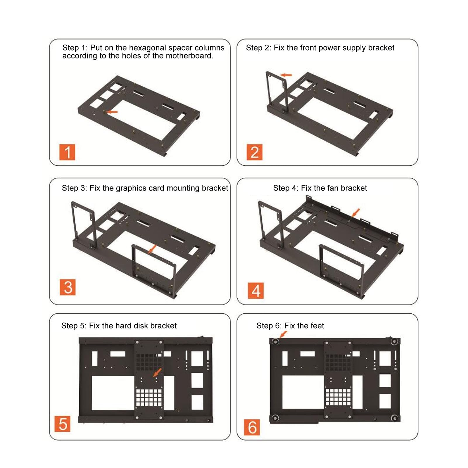 DIY Computer Motherboard Case Rack with Handle - Open Chassis PC Case for Enhanced Heat Dissipation - Perfect for PC Builders, Repair Shops & Tech Enthusiasts