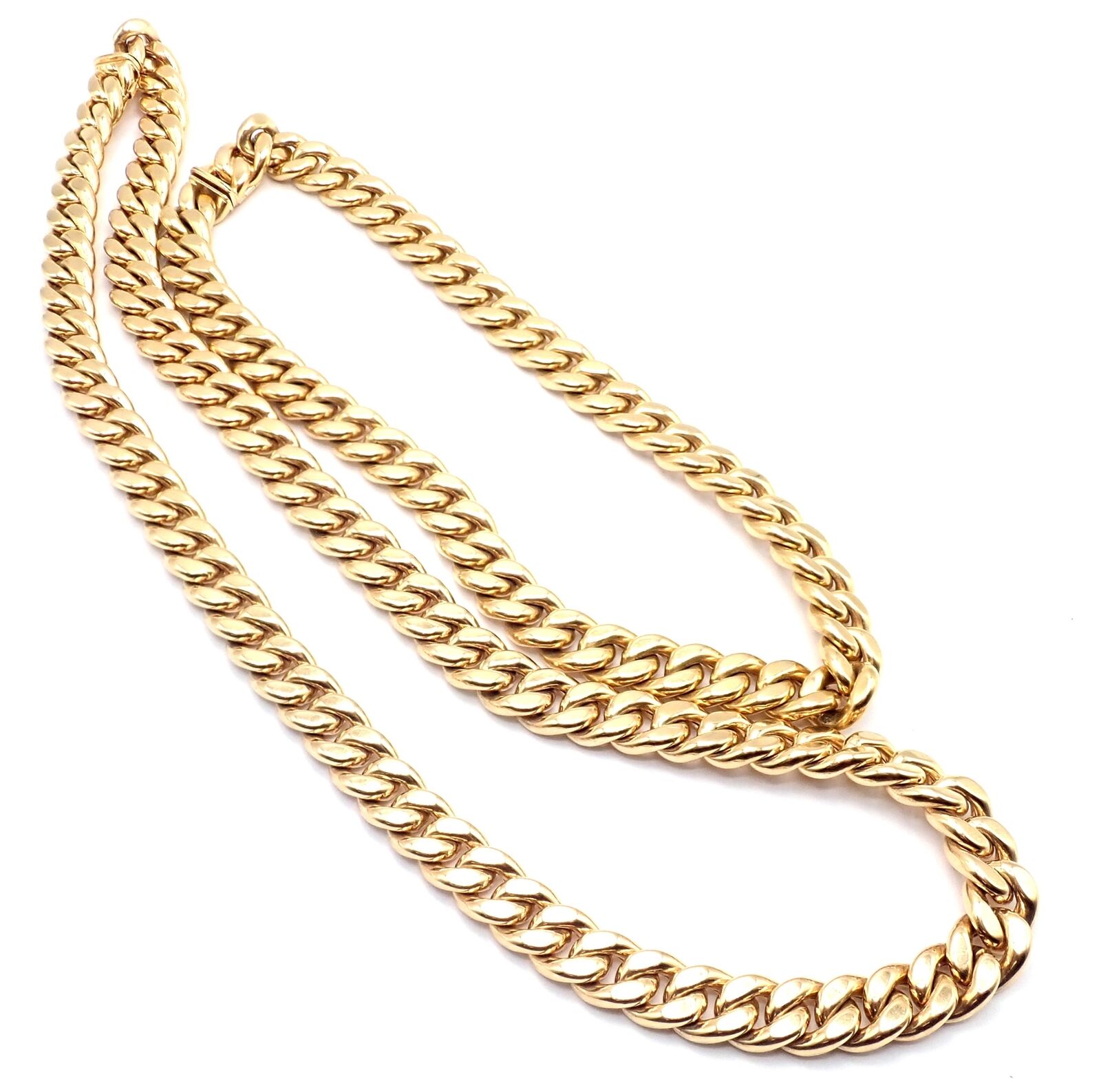 Authentic Bvlgari Bulgari 18k Yellow Gold Curb Link Long Necklace Set - Luxury Italian Jewelry for Women, Perfect for Weddings & Special Occasions