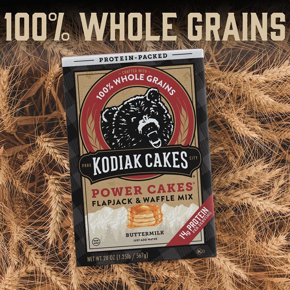Kodiak Cakes Power Cakes Variety Pack - Protein Pancake Mix & Waffle Mix - 100% Whole Grain Buttermilk (2 x 20oz) & Birthday Cake (1 x 18oz) - High Protein Breakfast for Active Lifestyles & Family Brunch