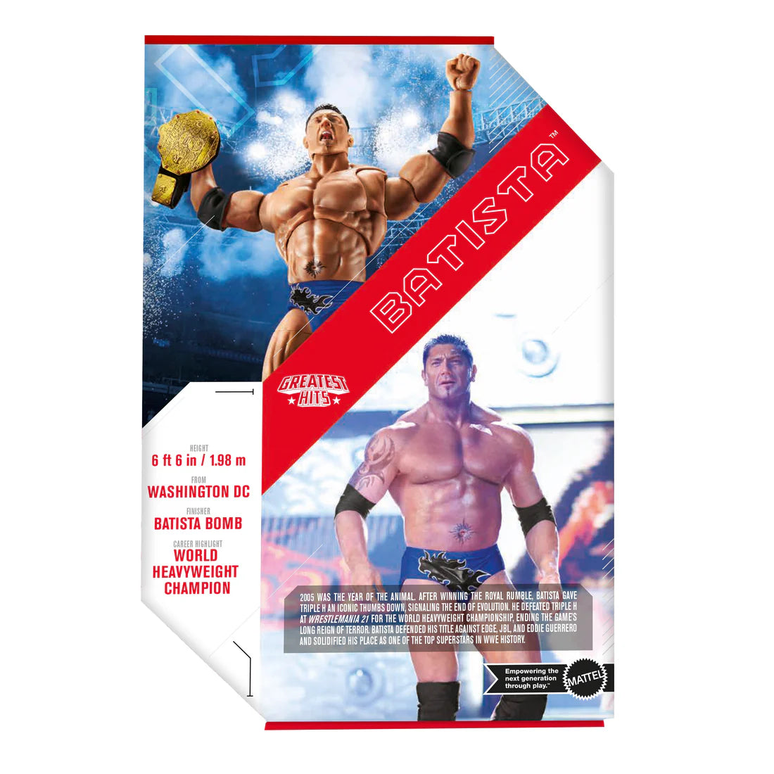 WWE Ultimate Edition Greatest Hits Batista Action Figure - Collectible Wrestling Toy for WWE Fans, Perfect for Display, Play & Gifting
